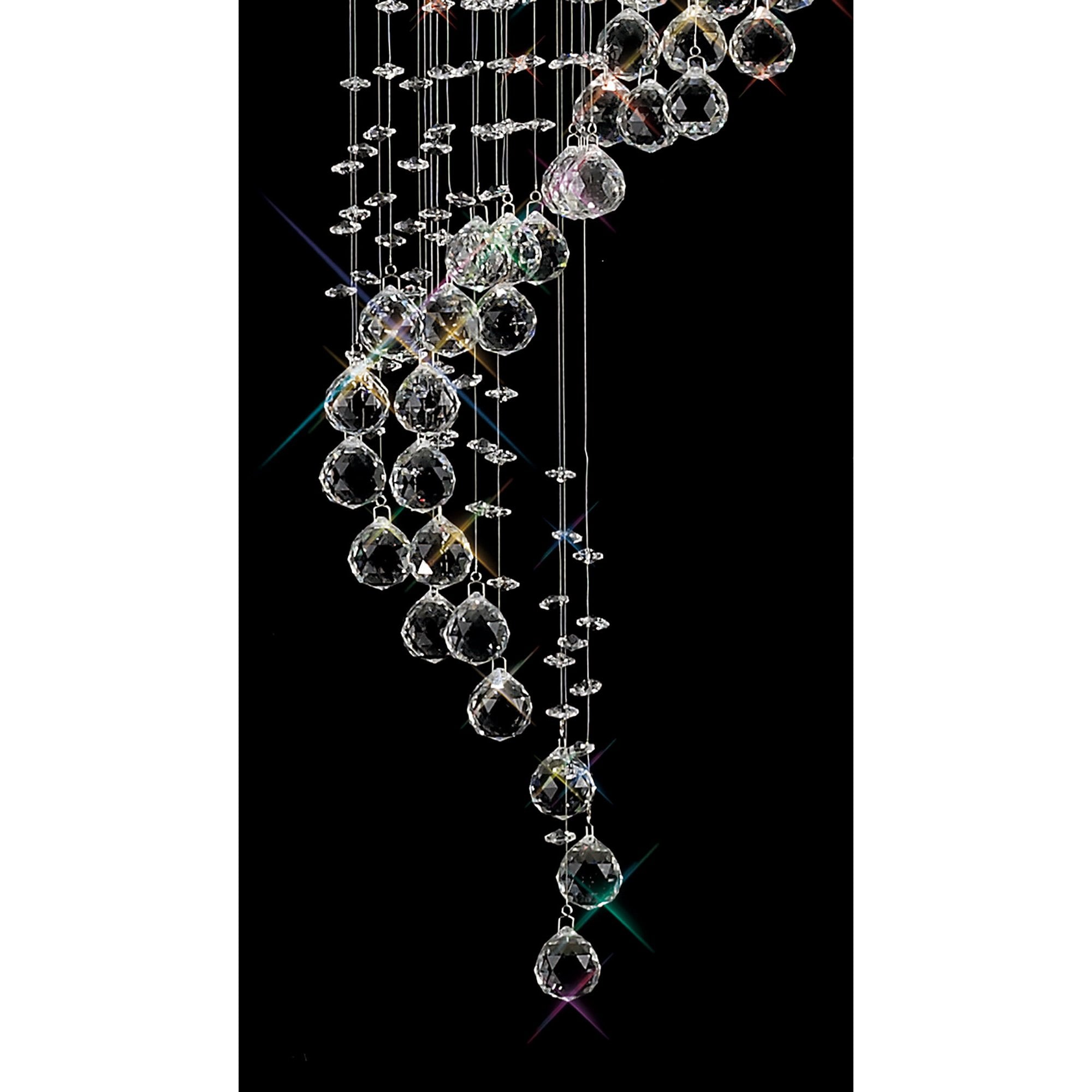Diyas Colorado 9 Light Multi-Spiral Pendant - Polished Chrome & Crystal