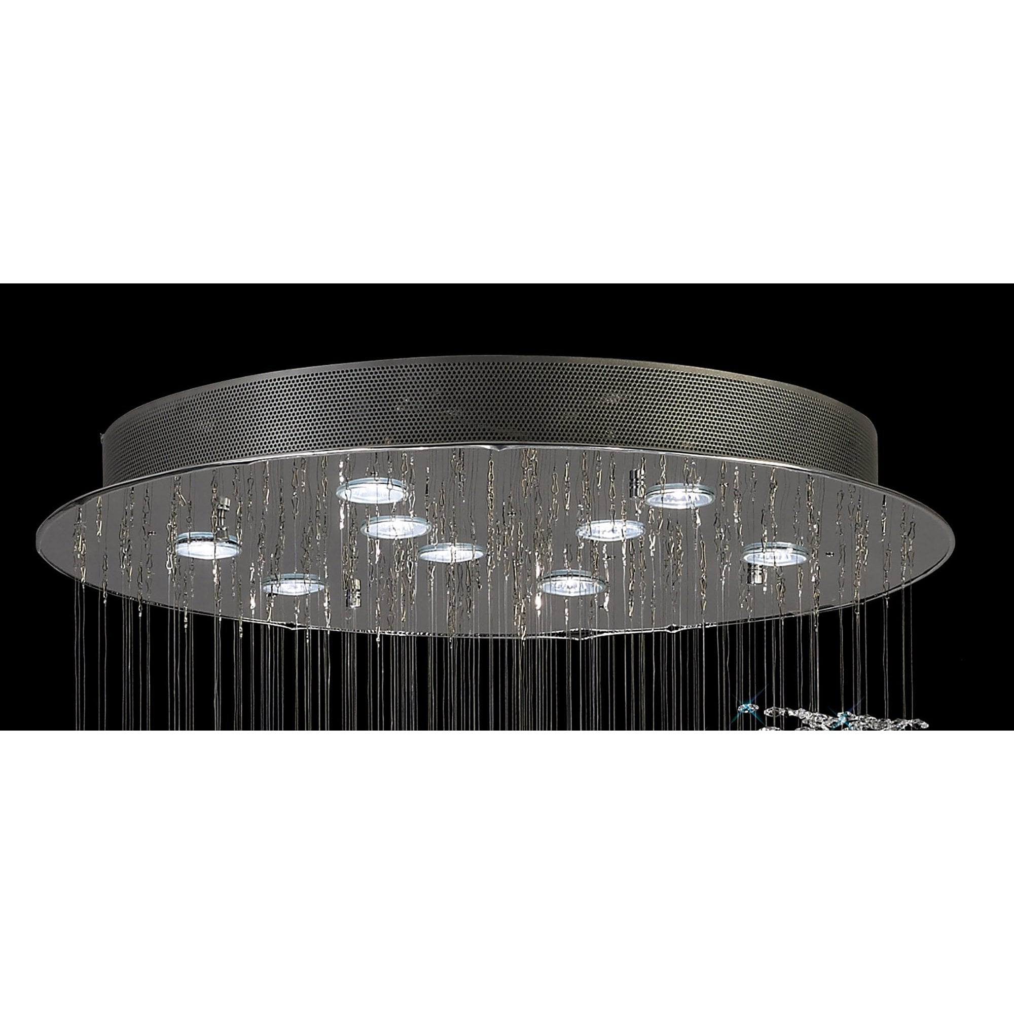 Diyas Colorado 9 Light Multi-Spiral Pendant - Polished Chrome & Crystal