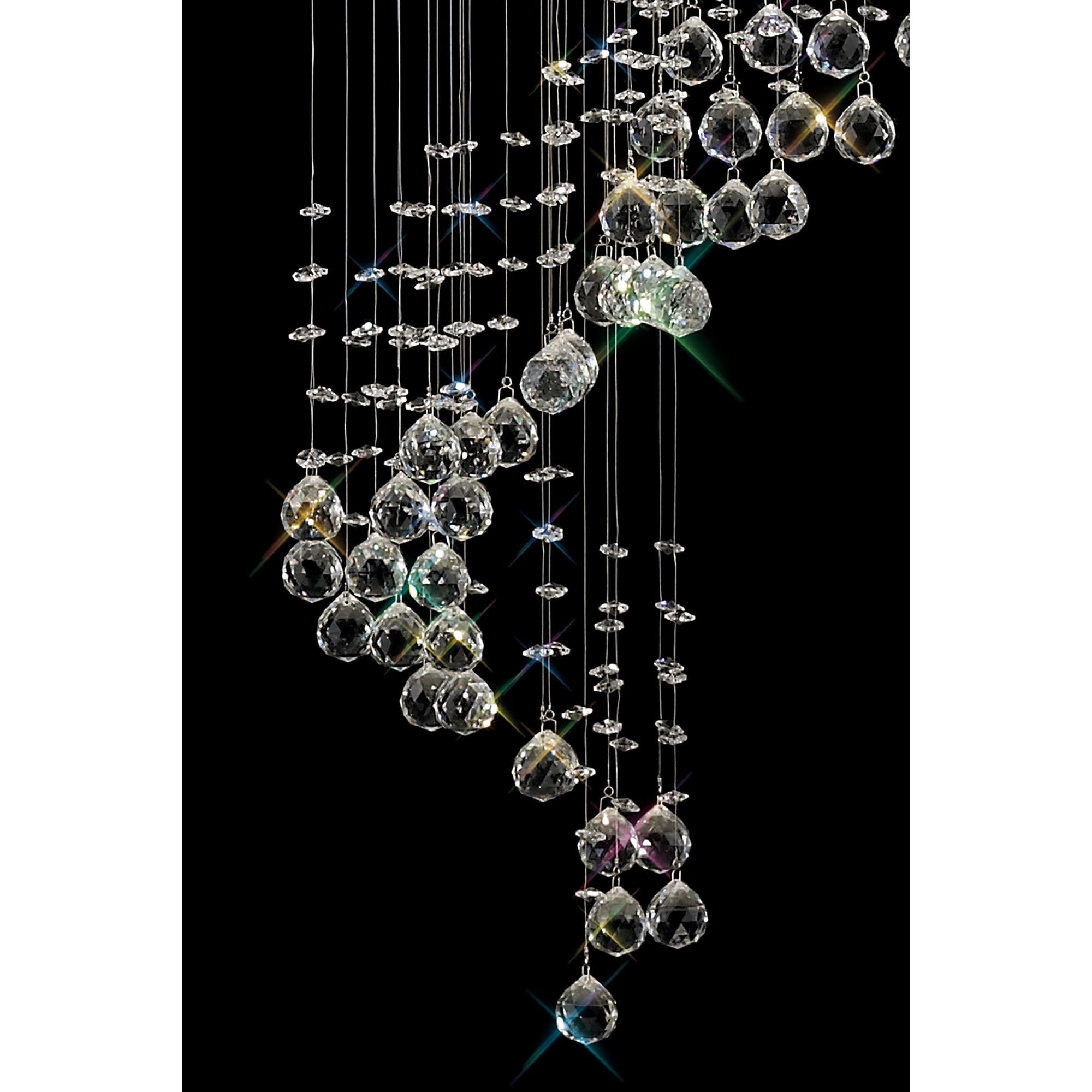 Diyas Colorado 12 Light Multi-Spiral Pendant - Polished Chrome & Crystal