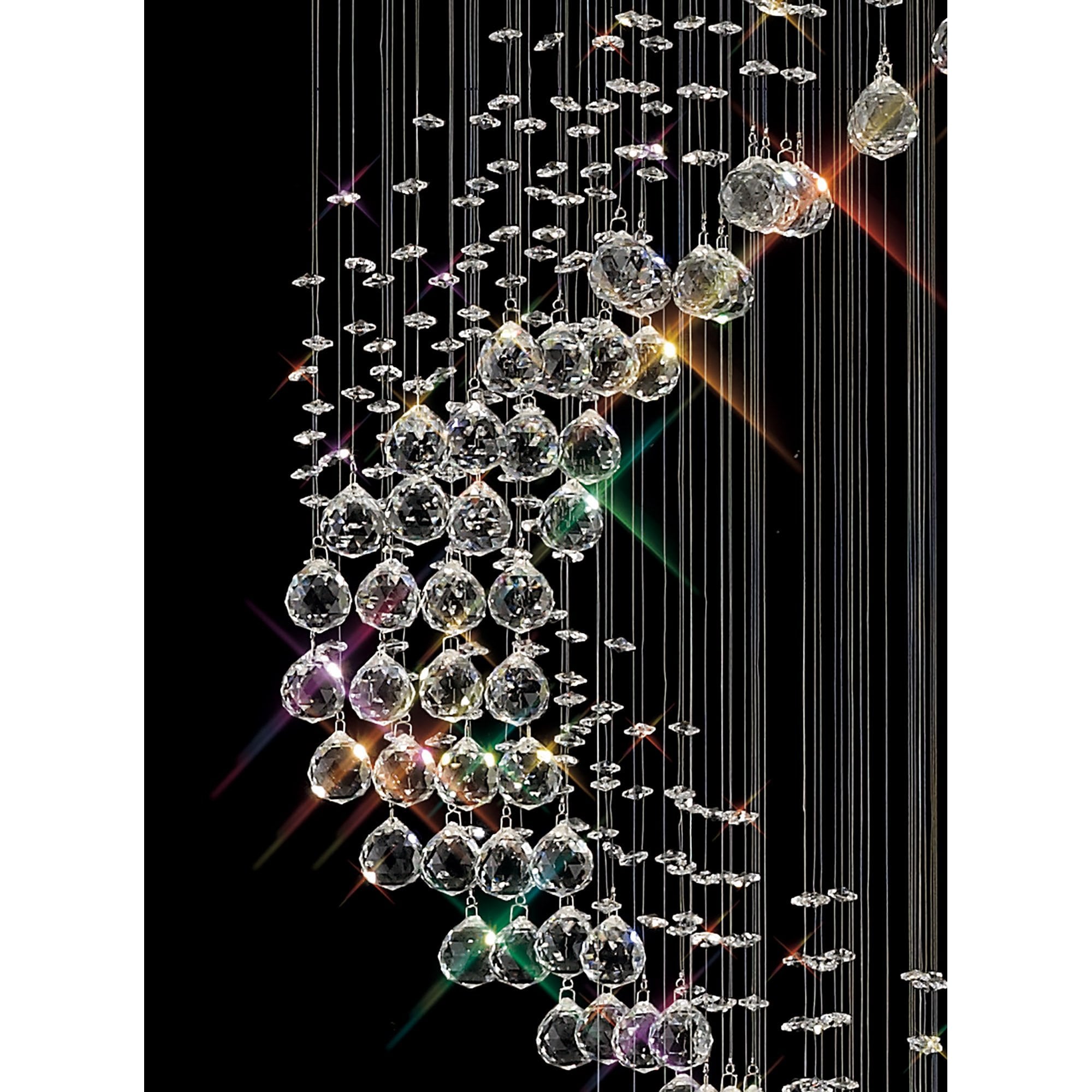 Diyas Colorado 12 Light Multi-Spiral Pendant - Polished Chrome & Crystal