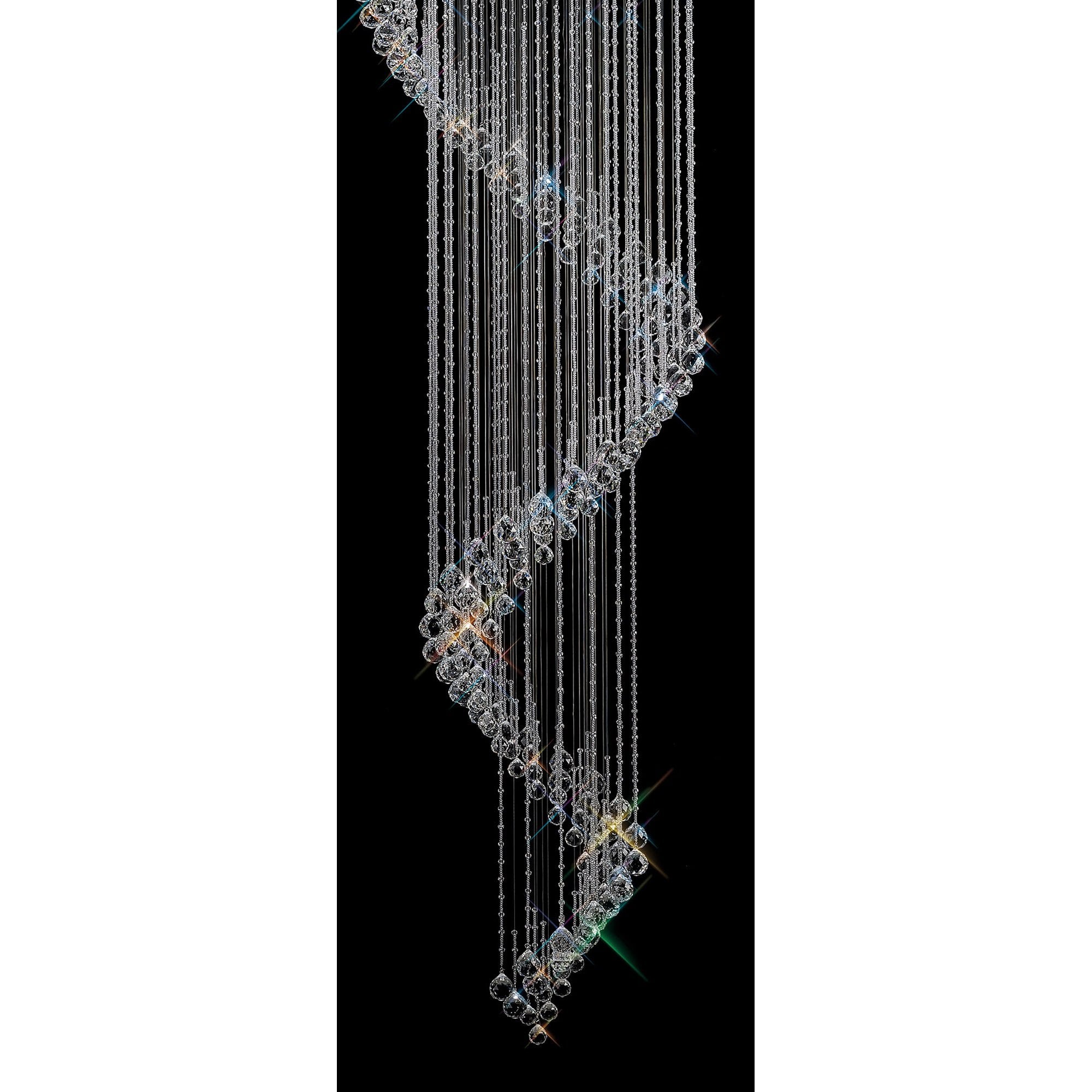 Diyas Colorado 24 Light Multi-Spiral Pendant - Polished Chrome & Crystal