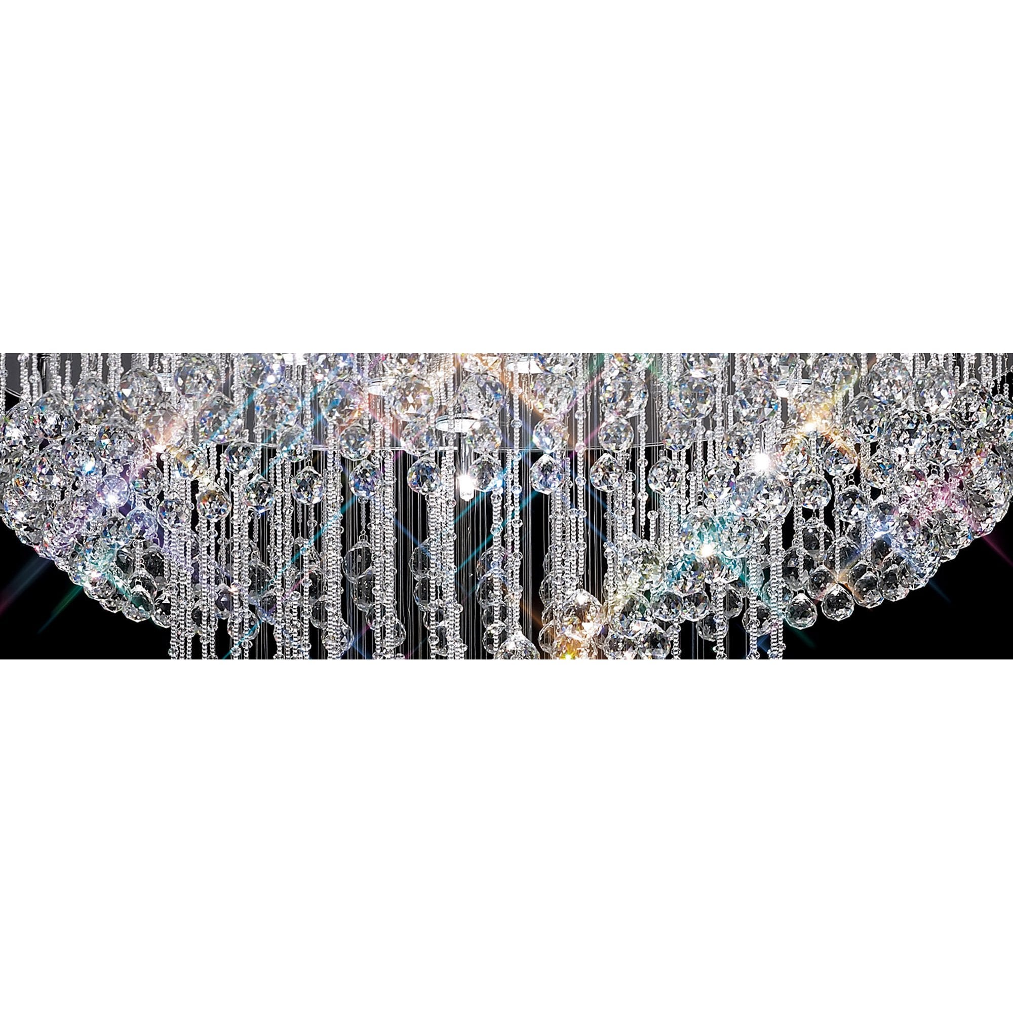 Diyas Colorado 24 Light Multi-Spiral Pendant - Polished Chrome & Crystal