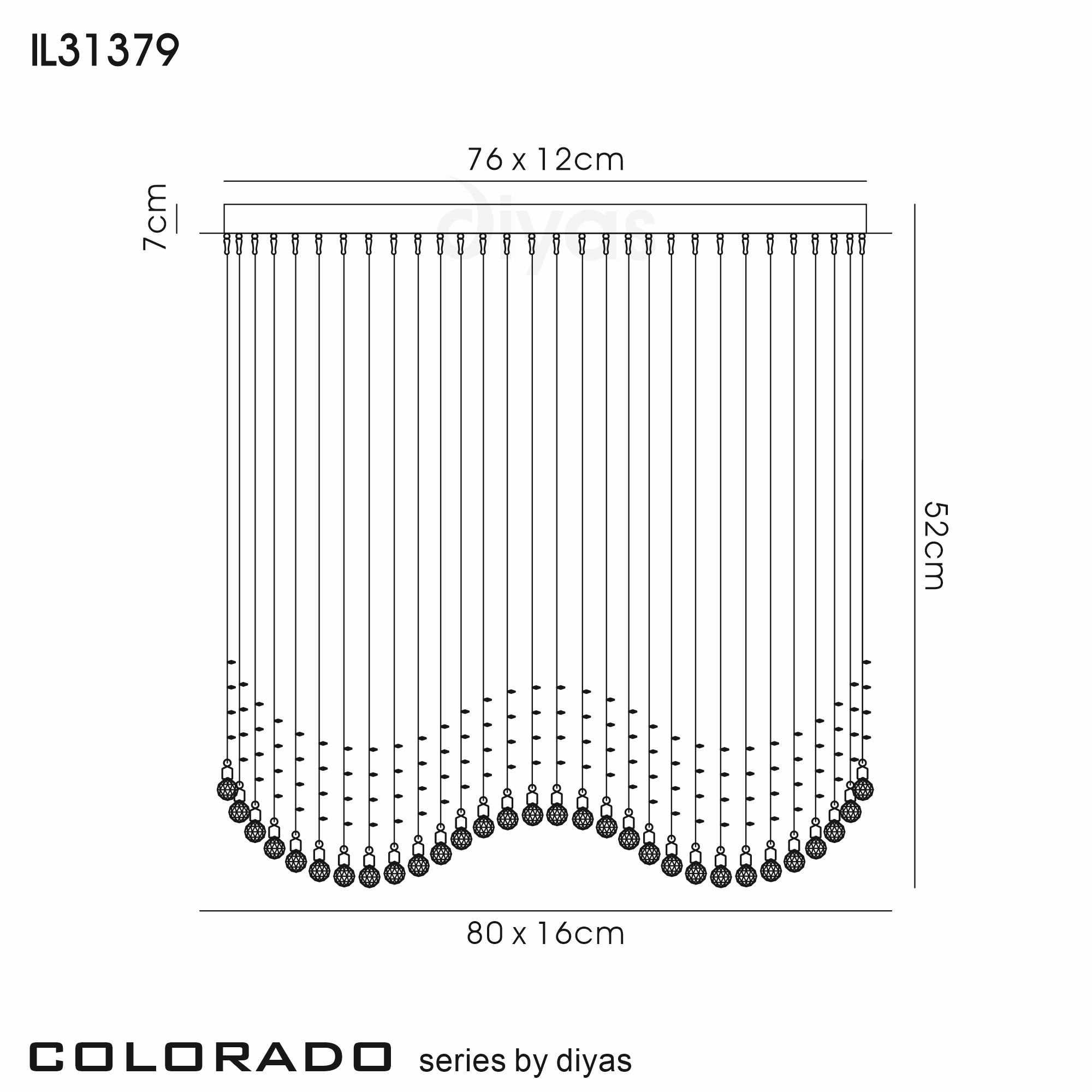 Diyas Colorado 4 Light Line Pendant - Polished Chrome & Crystal