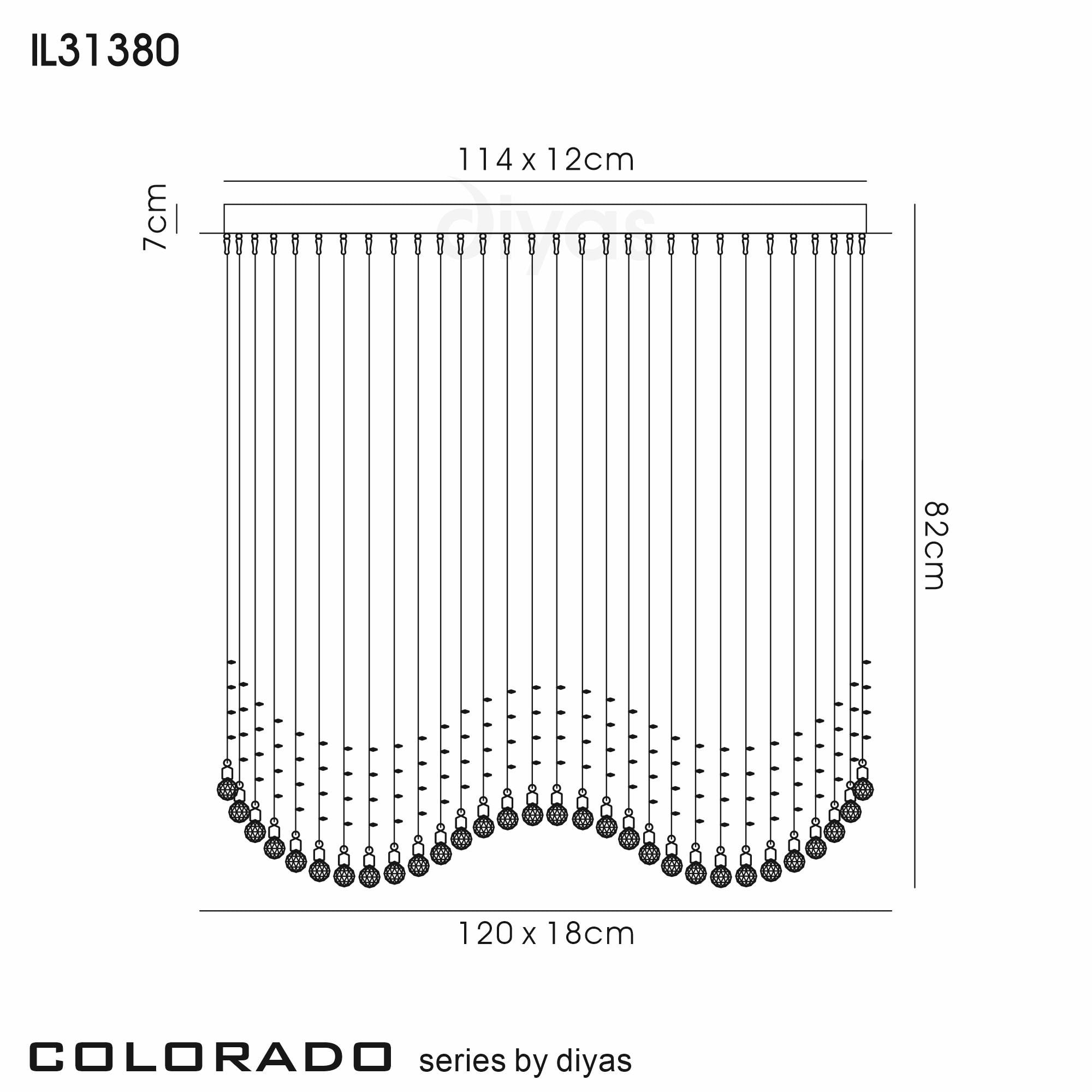 Diyas Colorado 6 Light Line Pendant - Polished Chrome & Crystal