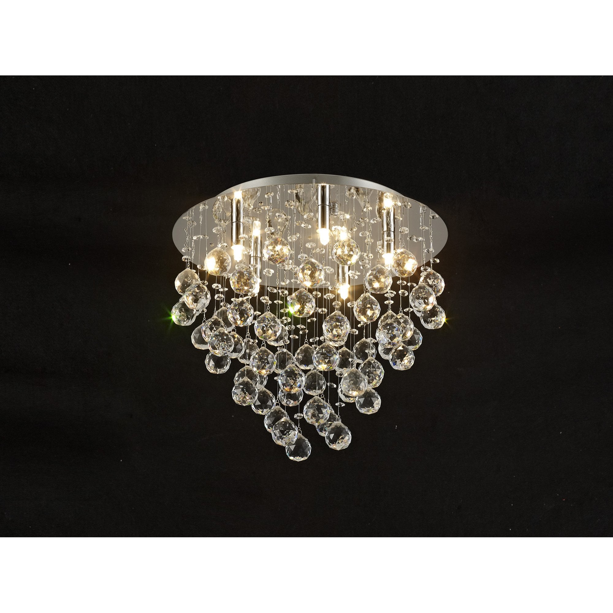 Diyas Colorado 5 Light Round Ceiling Light - Polished Chrome & Crystal