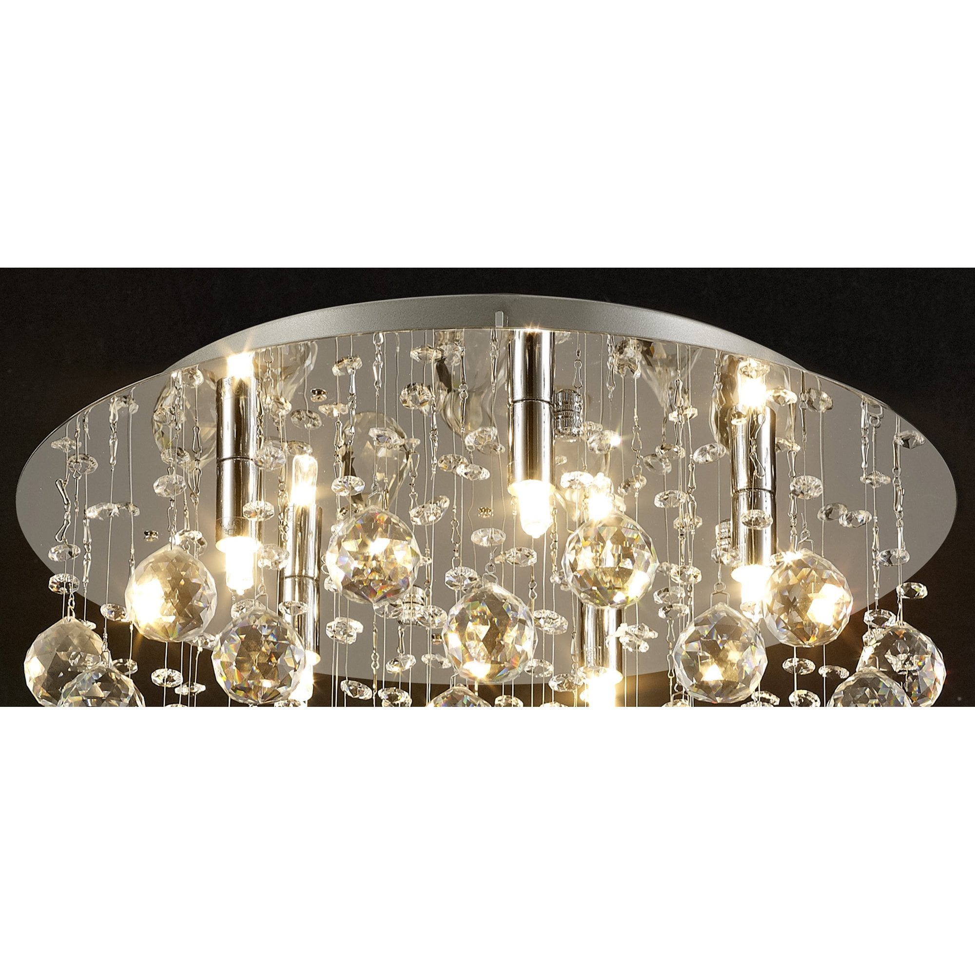 Diyas Colorado 5 Light Round Ceiling Light - Polished Chrome & Crystal