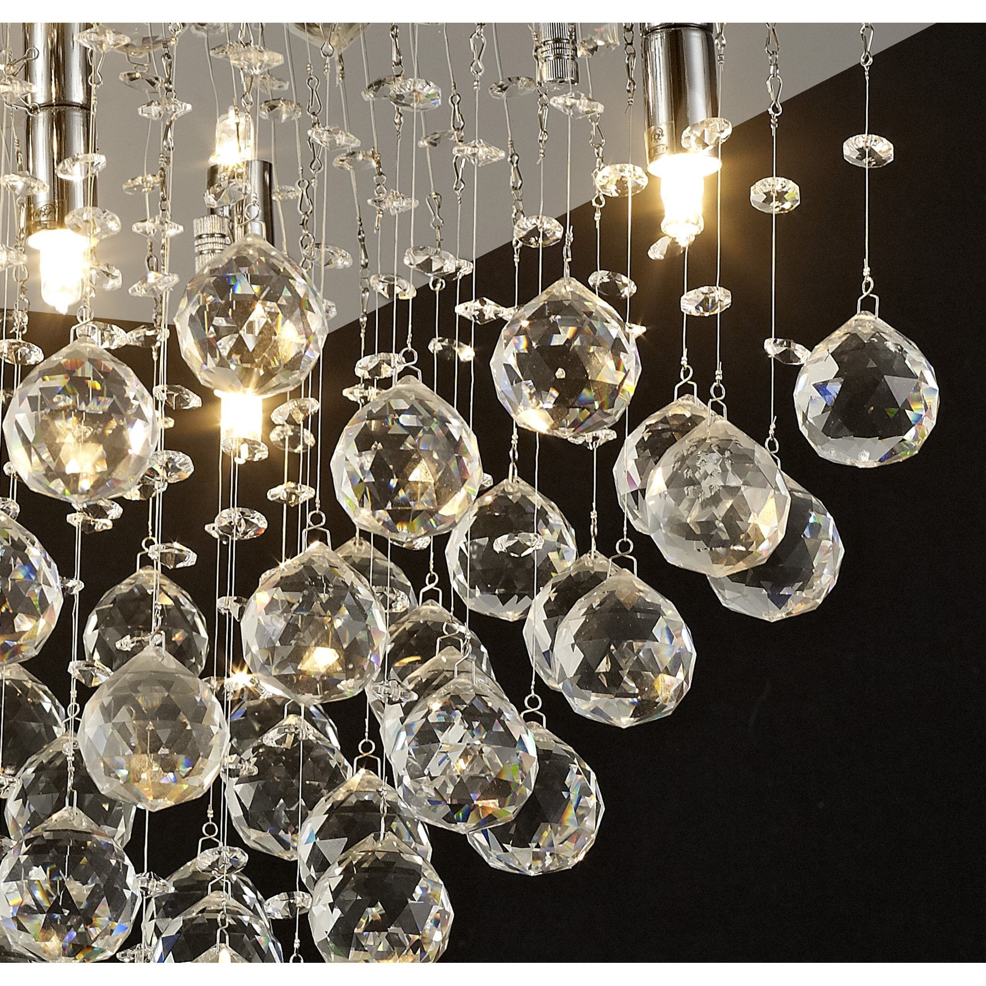 Diyas Colorado 5 Light Square Ceiling Light - Polished Chrome & Crystal