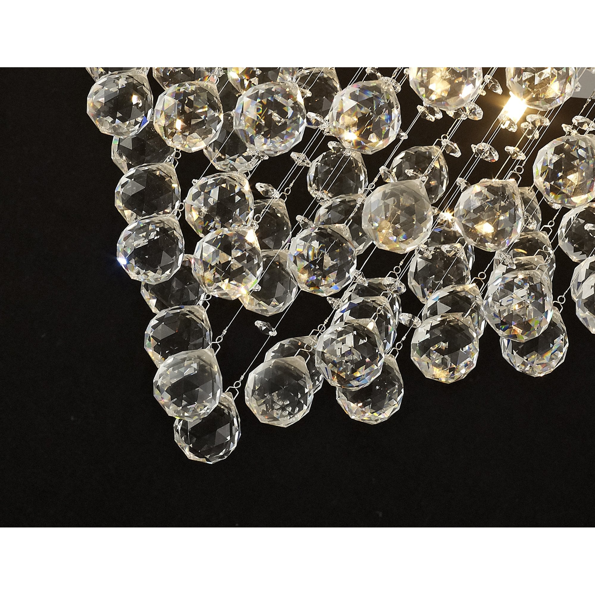 Diyas Colorado 5 Light Square Ceiling Light - Polished Chrome & Crystal