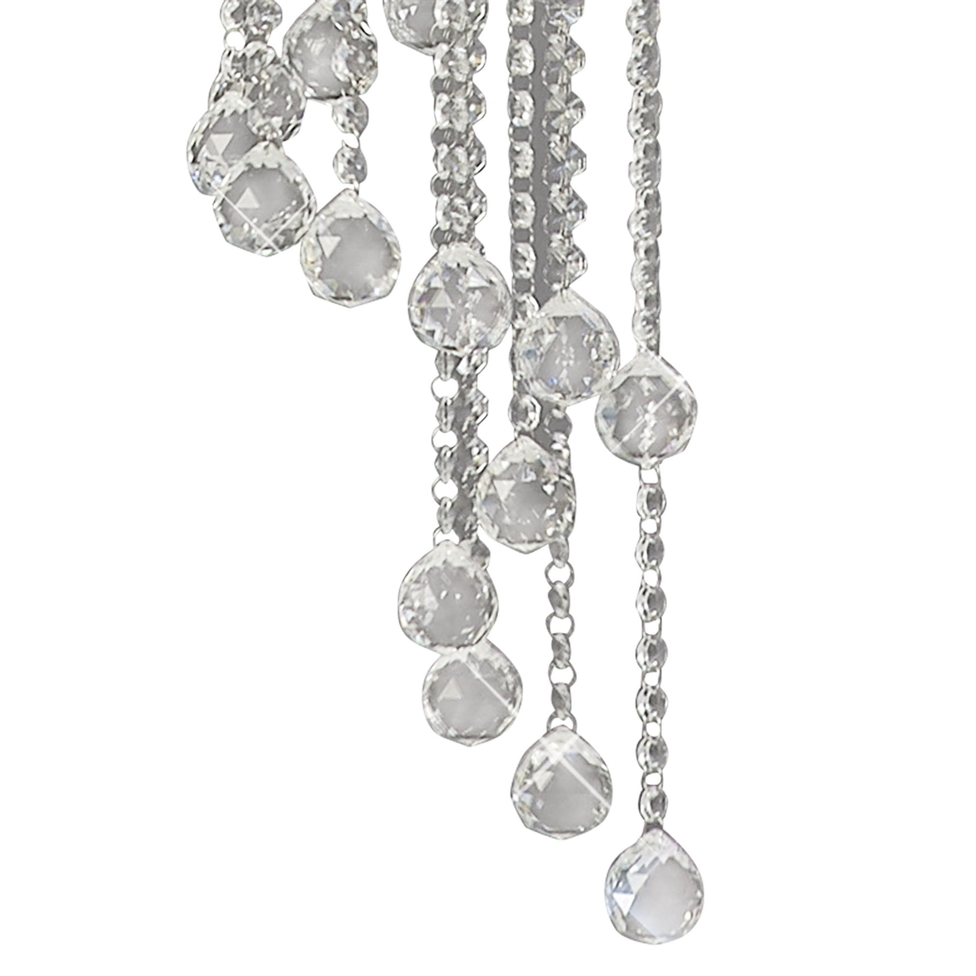 Diyas Atla 7 Light Spiral Pendant - Polished Chrome & Crystal