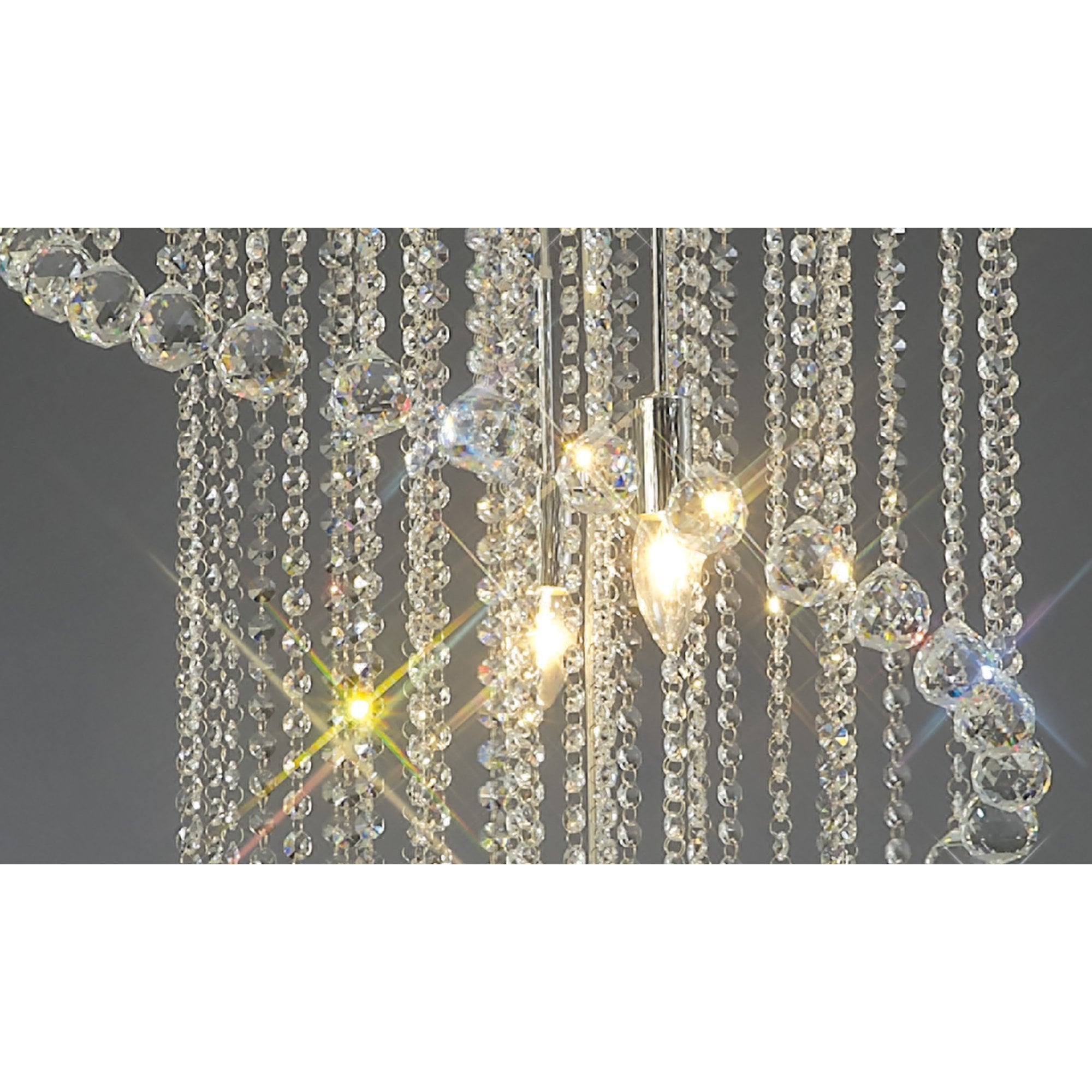 Diyas Atla 7 Light Spiral Pendant - Polished Chrome & Crystal