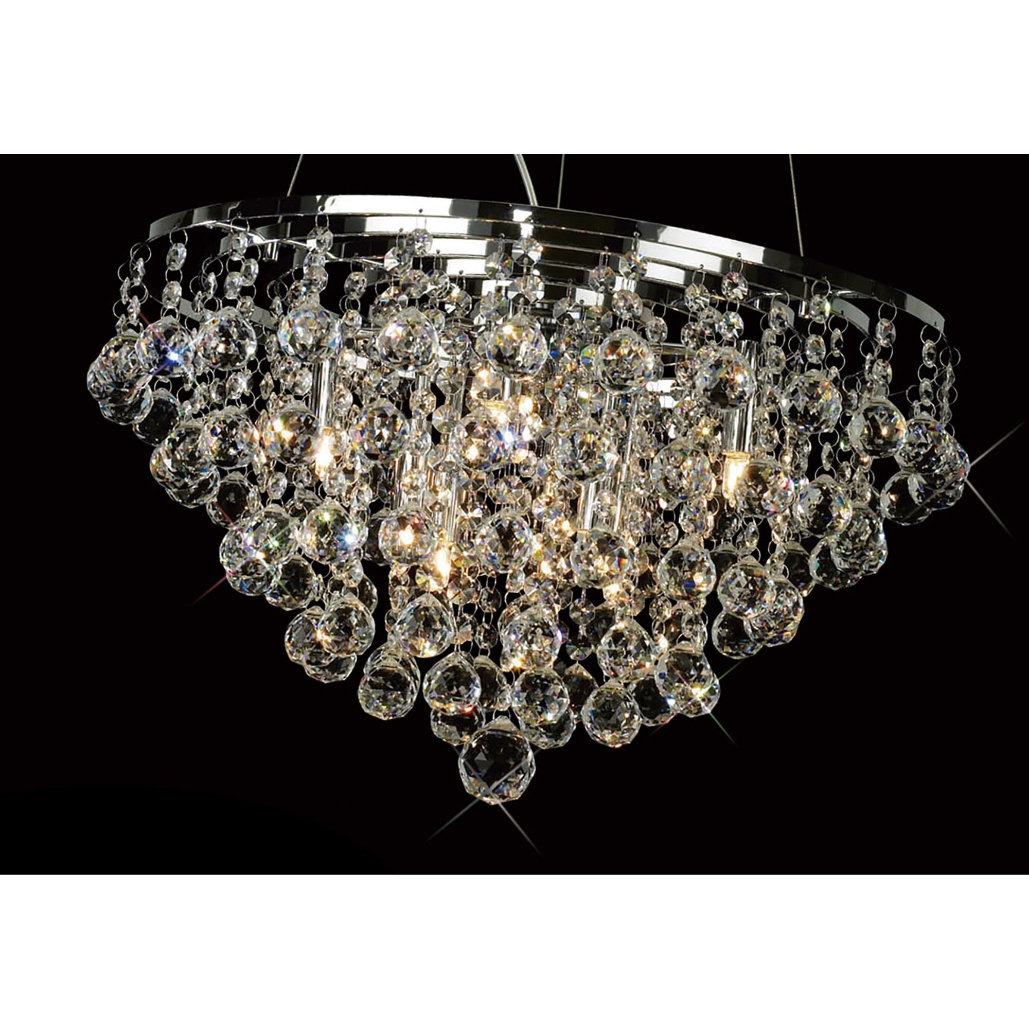 Diyas Atla 8 Light Pendant - Polished Chrome & Crystal