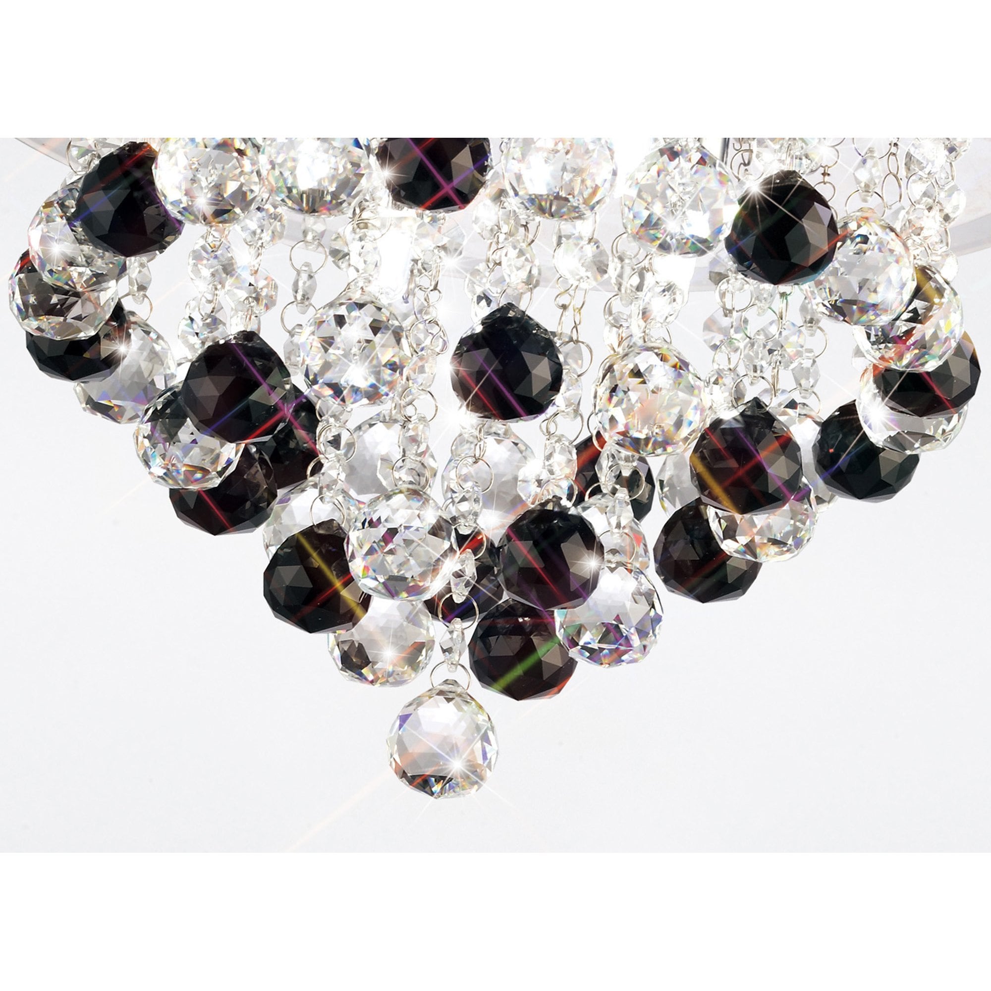 Diyas Atla 4 Light Ceiling Light - Polished Chrome, Acrylic Trim & Crystal