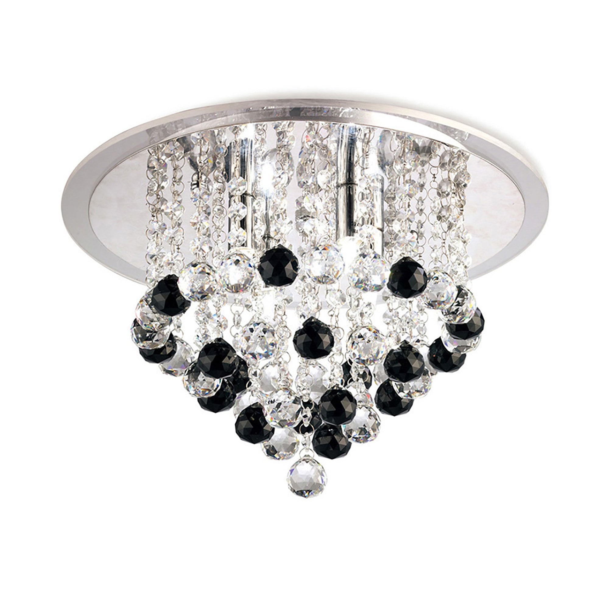 Diyas Atla 6 Light Ceiling Light - Polished Chrome, Acrylic Trim & Crystal