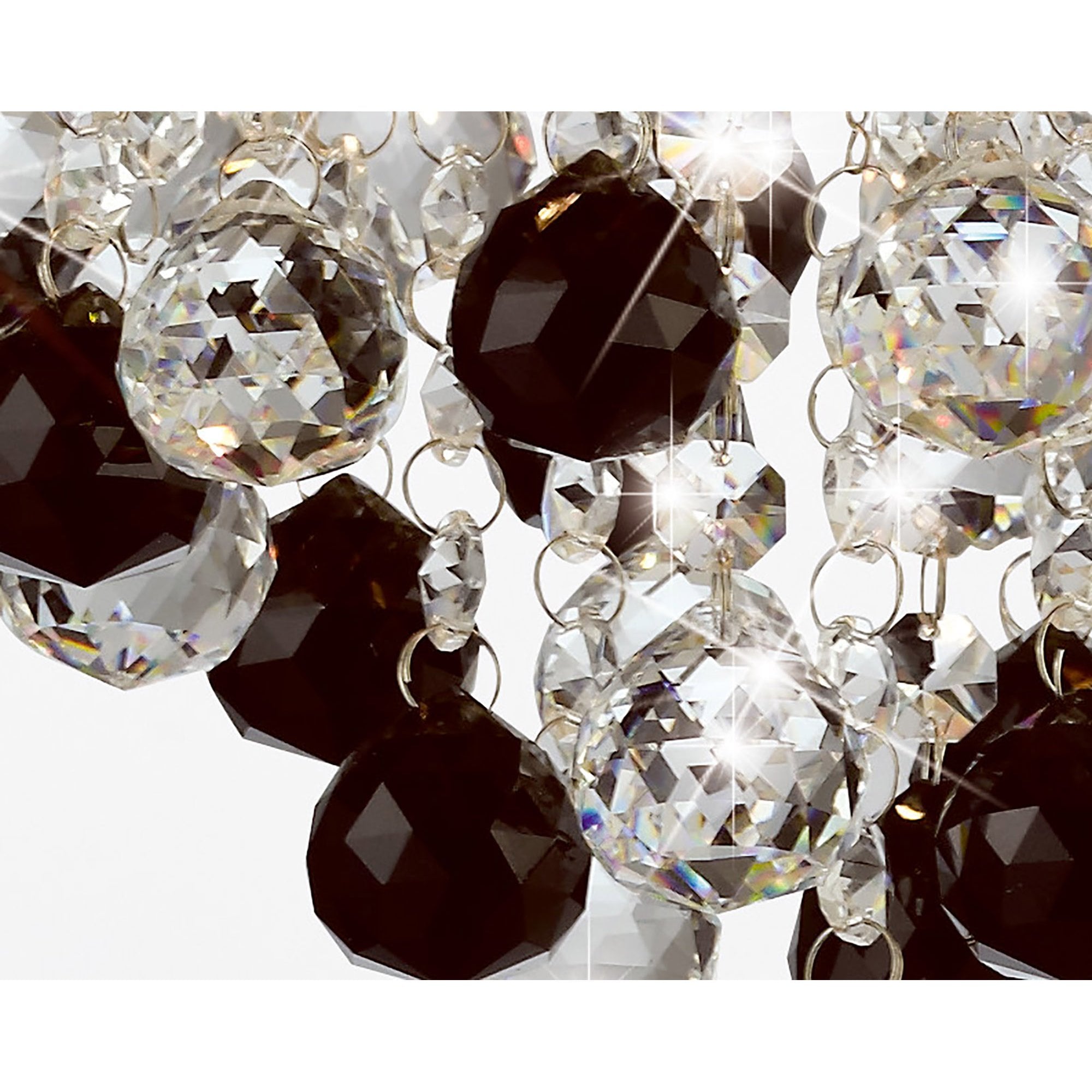 Diyas Atla 6 Light Ceiling Light - Polished Chrome, Acrylic Trim & Crystal