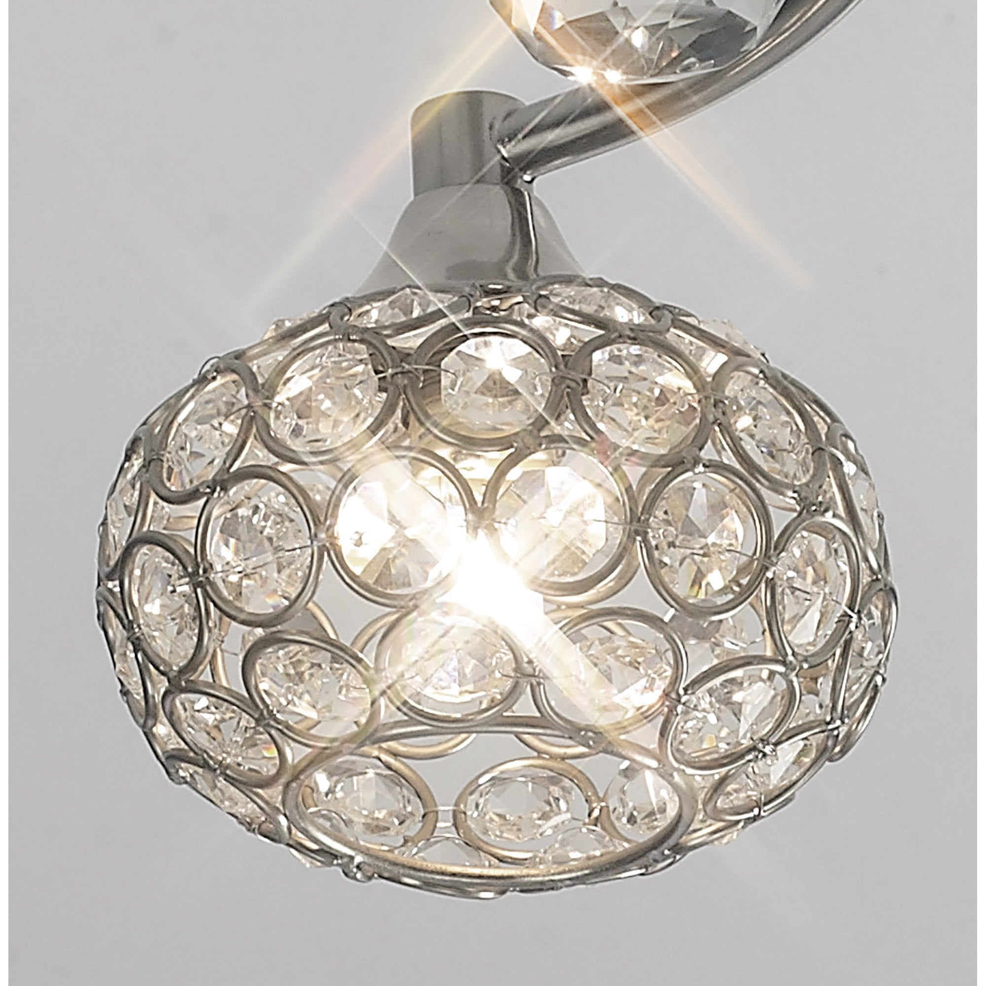 Diyas IL30933 Cara Semi Ceiling 3 Light Satin Nickel/Crystal