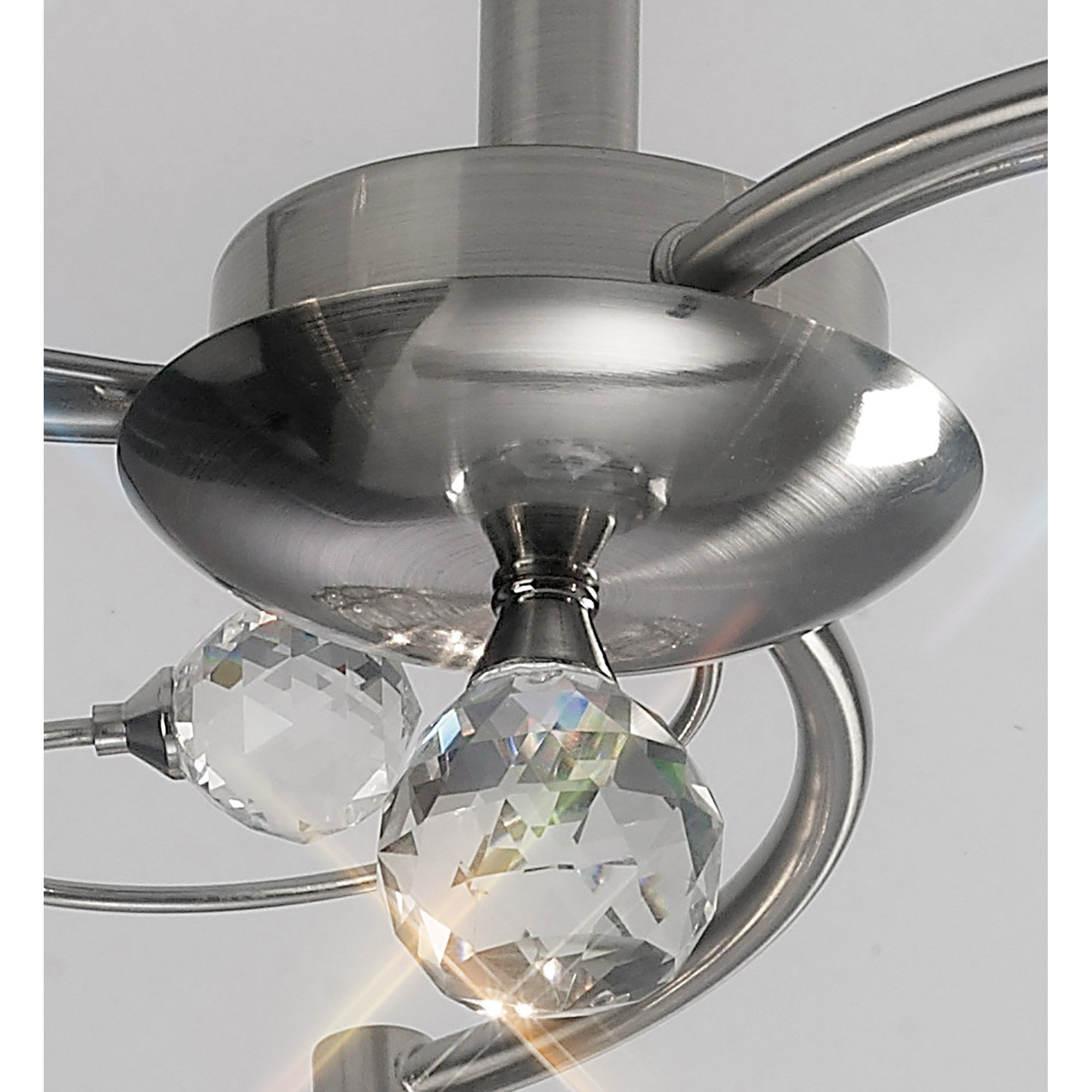 Diyas IL30933 Cara Semi Ceiling 3 Light Satin Nickel/Crystal