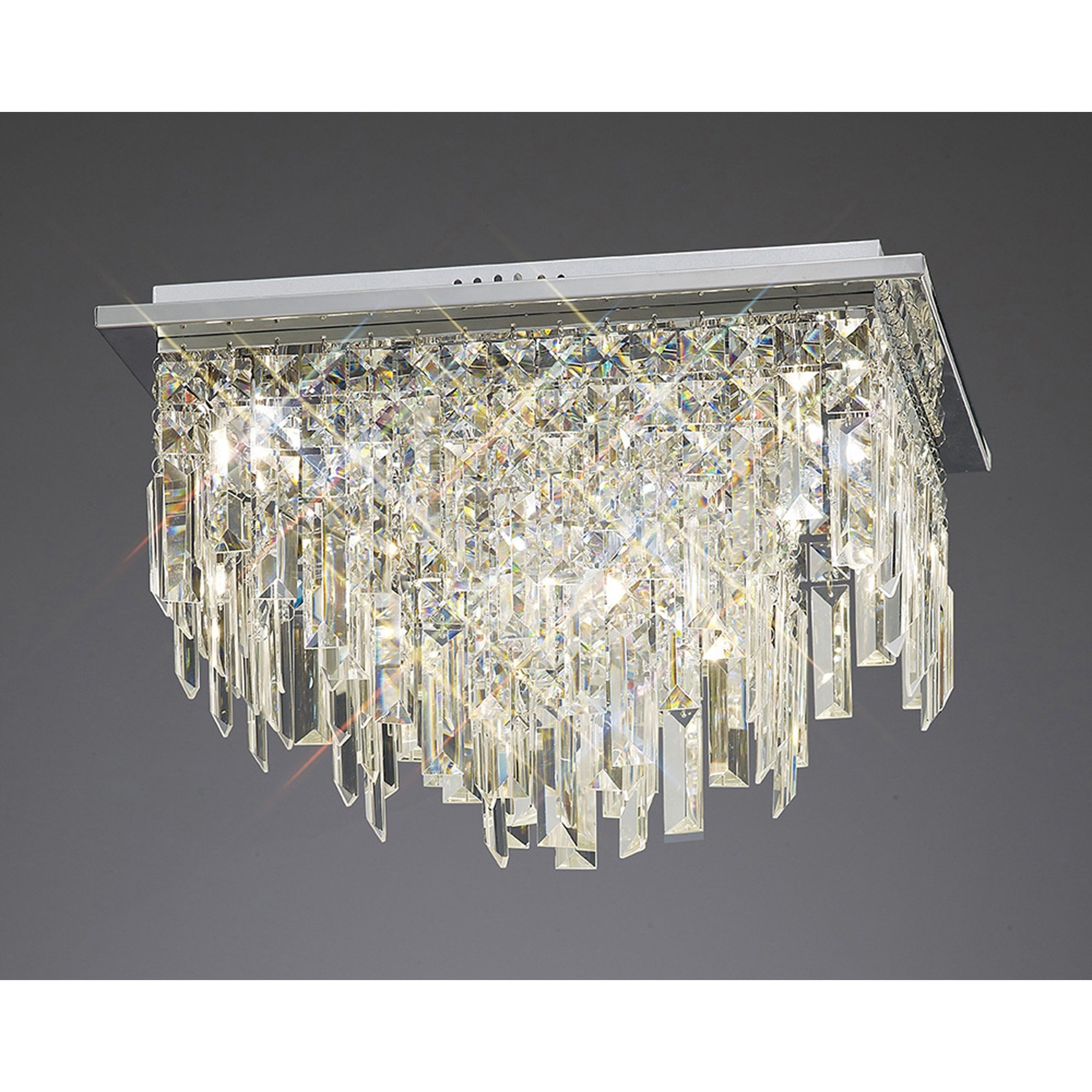 Diyas Maddison 6 Light Square Ceiling Light - Polished Chrome & Crystal