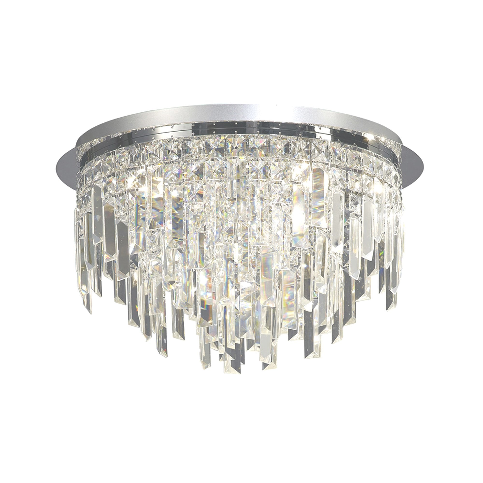 Diyas Maddison 6 Light Round Ceiling Light - Polished Chrome & Crystal