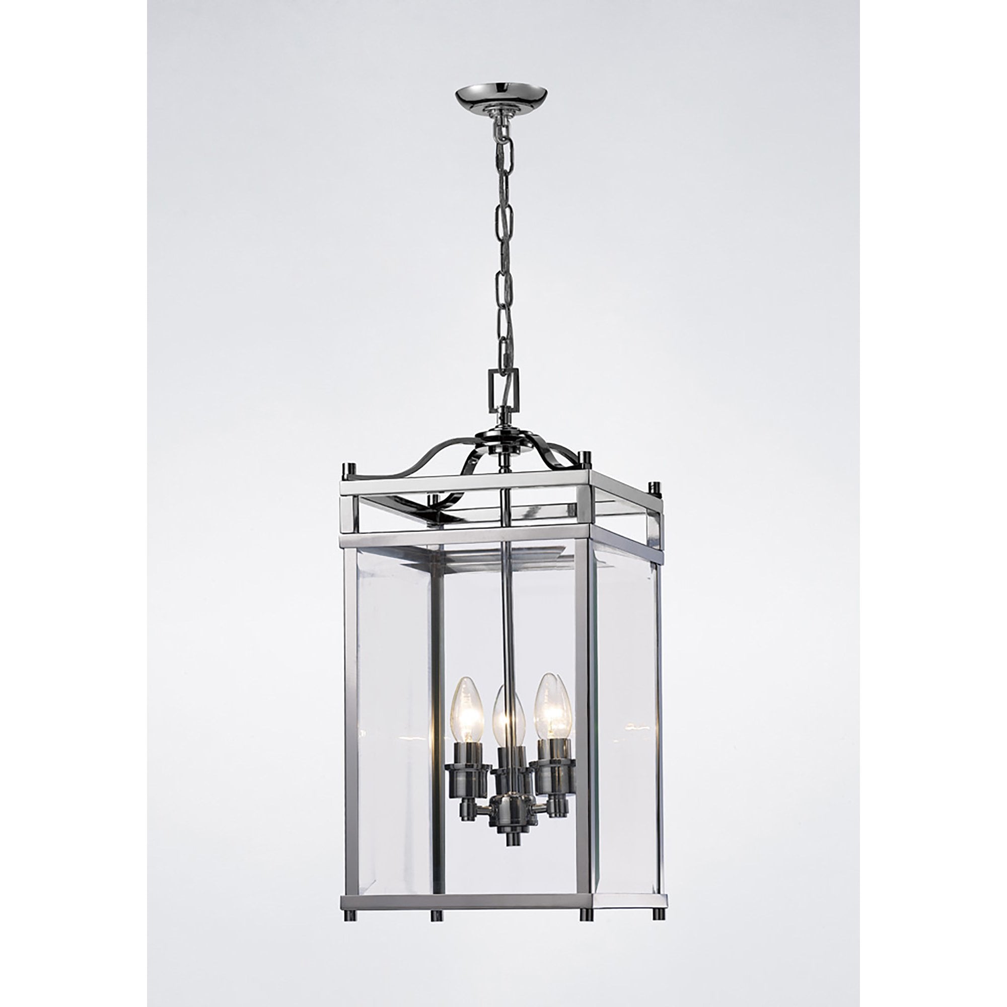 Diyas IL31102 Aston Pendant 3 Light Polished Chrome/Glass
