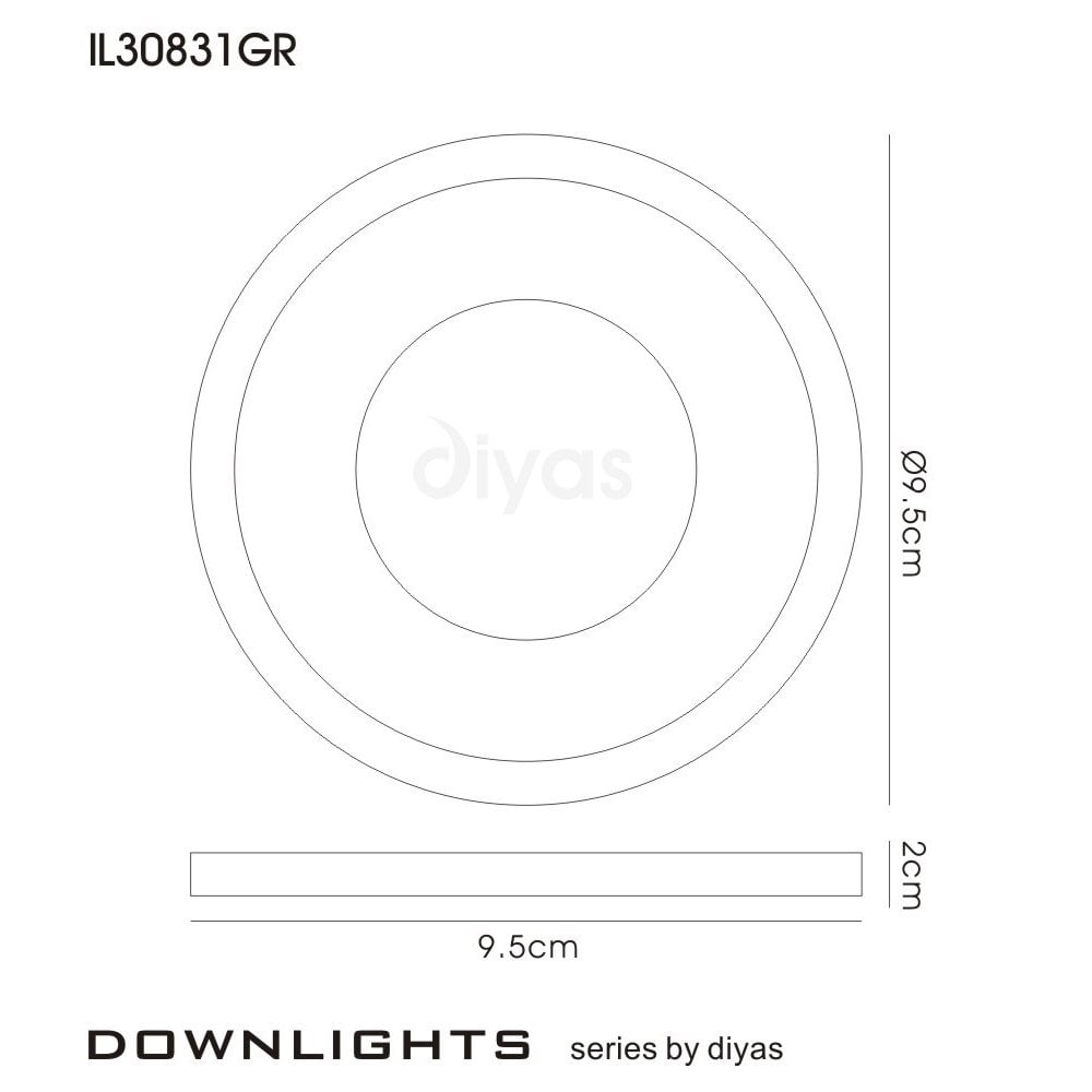 Diyas IL30831GR Crystal Bubble Downlight Round Rim Only Green,IL30800 Required To Complete The Item