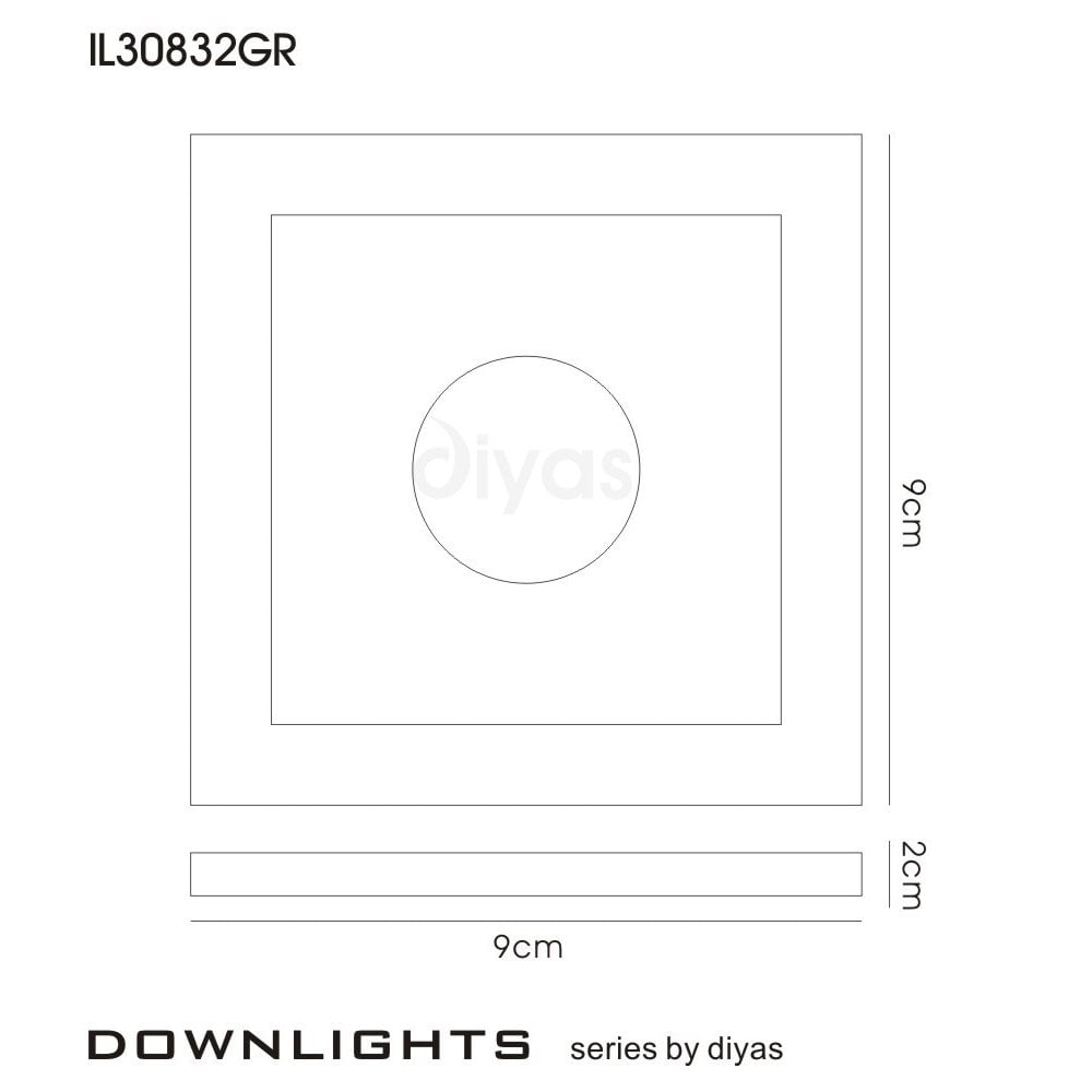 Diyas IL30832GR Crystal Bubble Downlight Square Rim Only Green,IL30800 Required To Complete The Item
