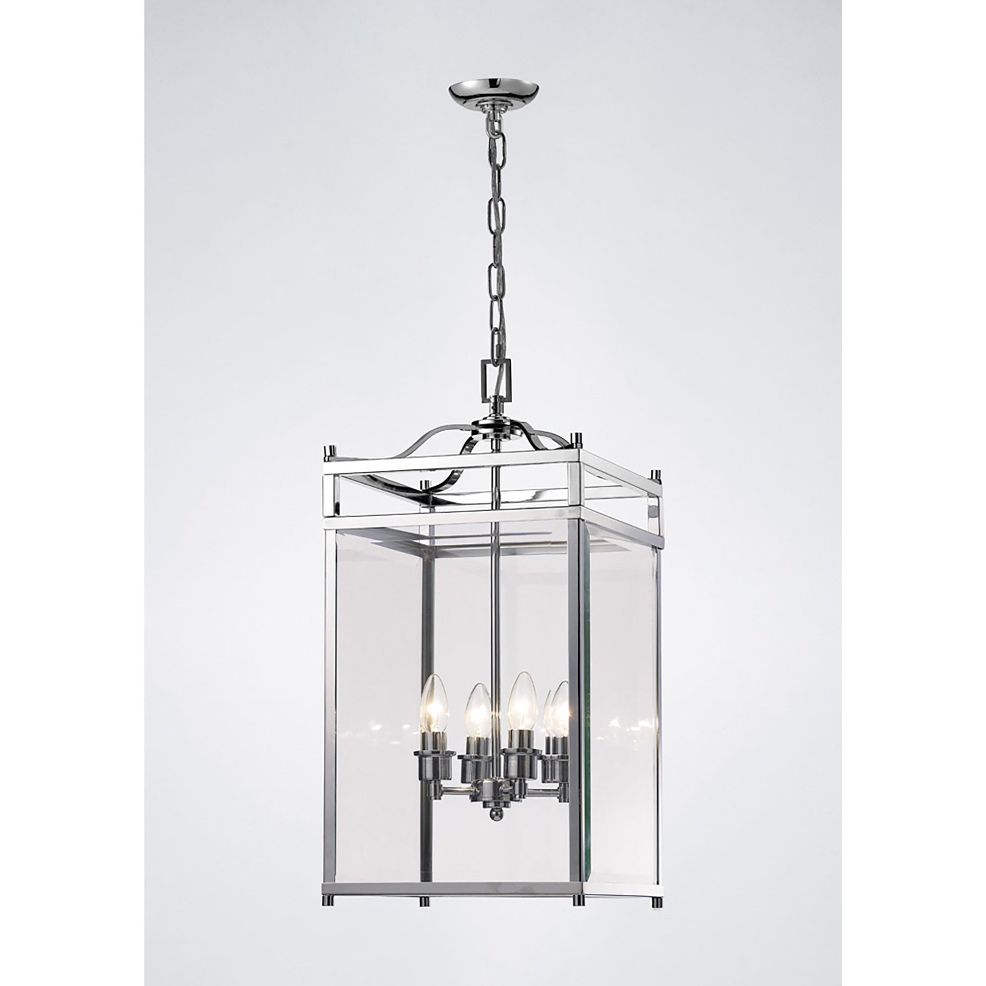 Diyas IL31103 Aston Pendant 4 Light Polished Chrome/Glass