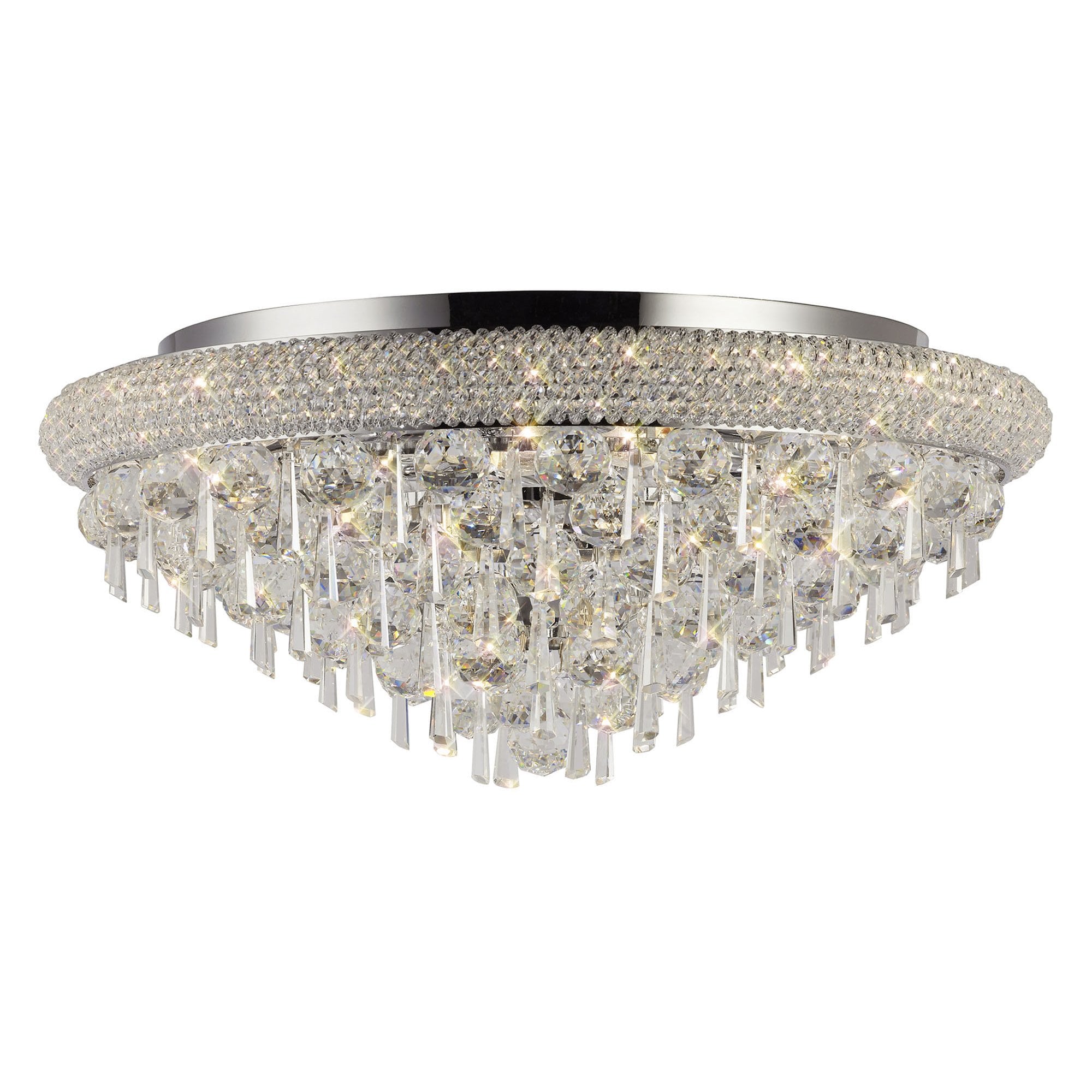 Diyas Alexandra 9 Light Ceiling Light - Polished Chrome & Crystal