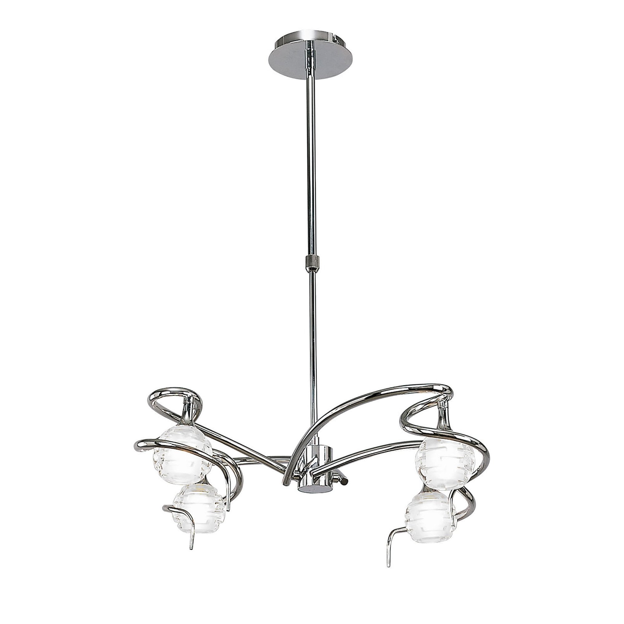 Mantra Dali 4 Light Telescopic Pendant Semi Flush Convertible Fitting Polished Chrome