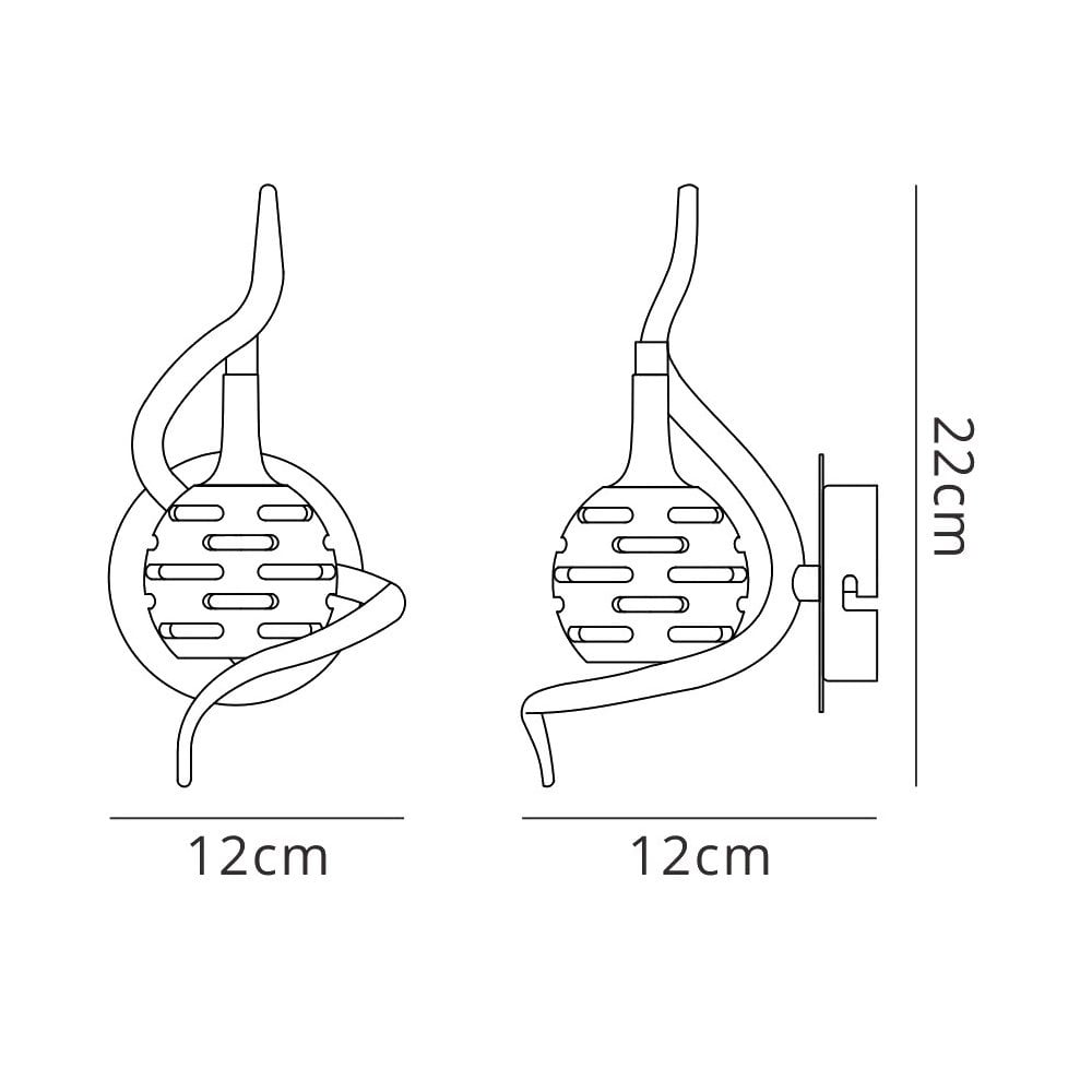 Mantra Dali Single Light Switched Wall Fitting Polished Chrome