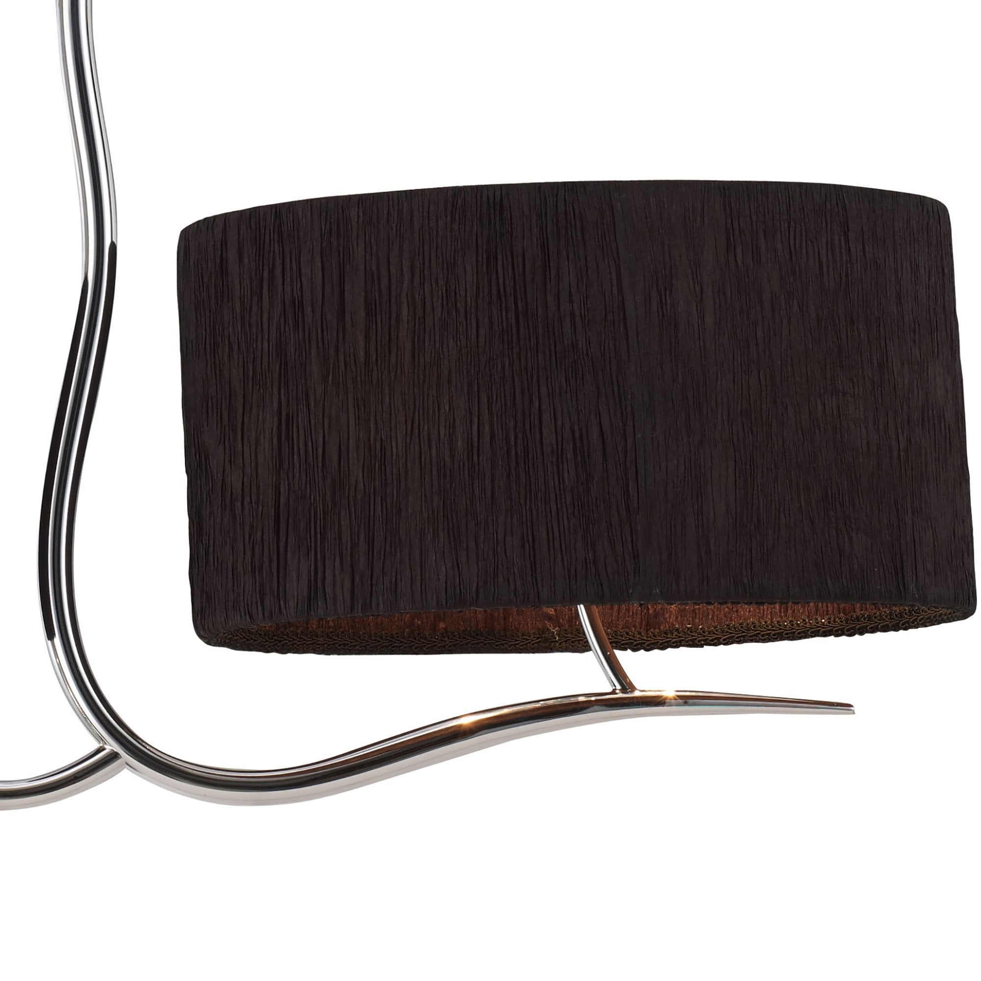 Mantra Eve 2 Arm 4 Light Pendant in Polished Chrome with Black Oval Shades