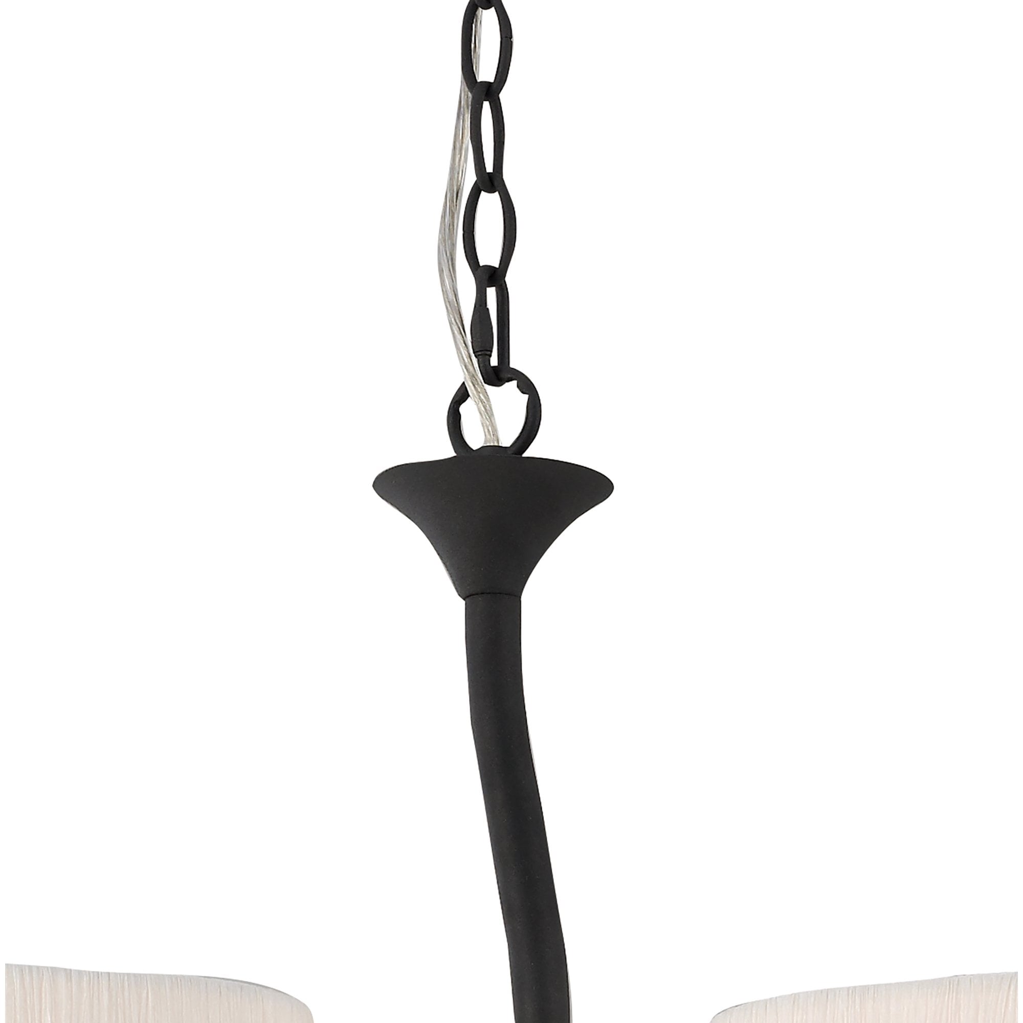 Mantra Eve 2 Arm 4 Light Pendant in Anthracite with White Oval Shades