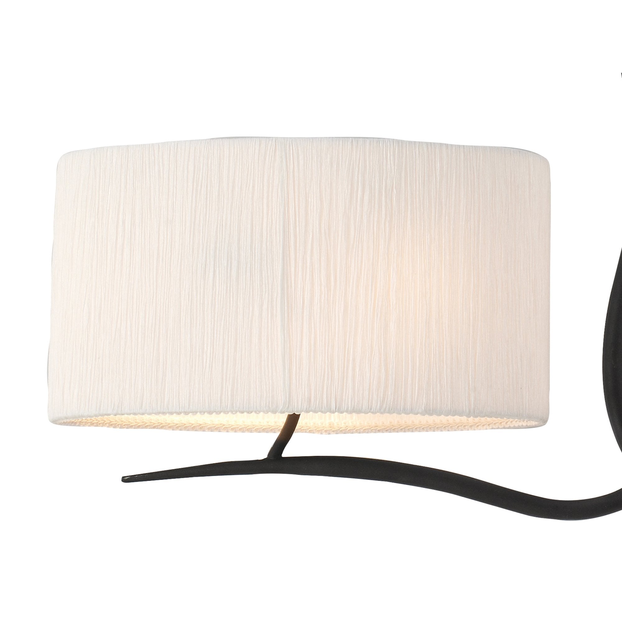 Mantra Eve 2 Arm 4 Light Pendant in Anthracite with White Oval Shades