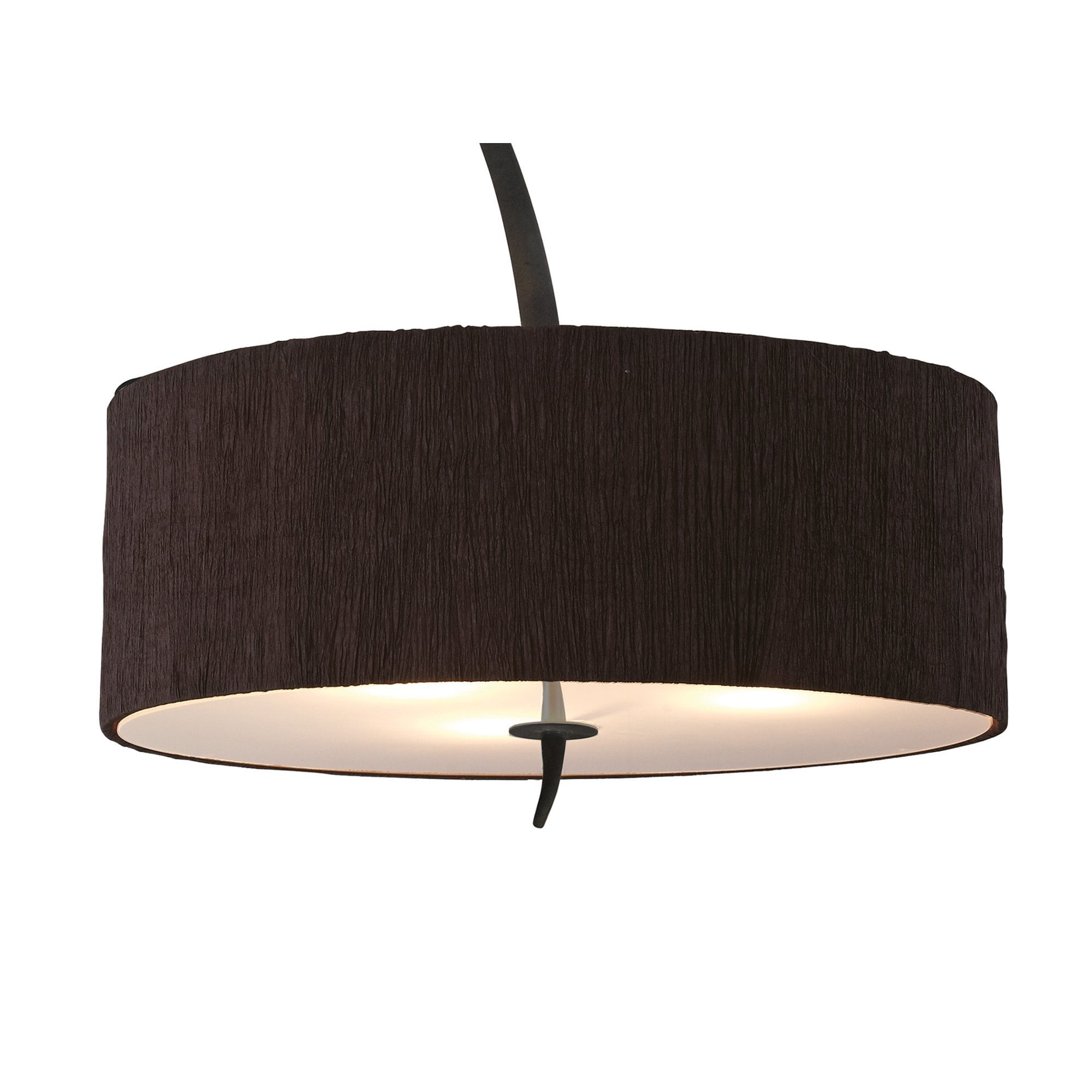 Mantra Eve 3 Light Pendant in Anthracite with Black Round Shade