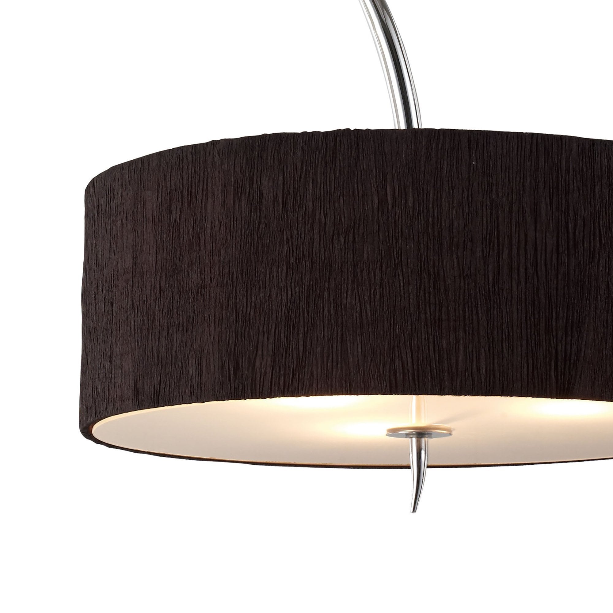 Mantra Eve 3 Light Pendant in Polished Chrome with Black Round Shade