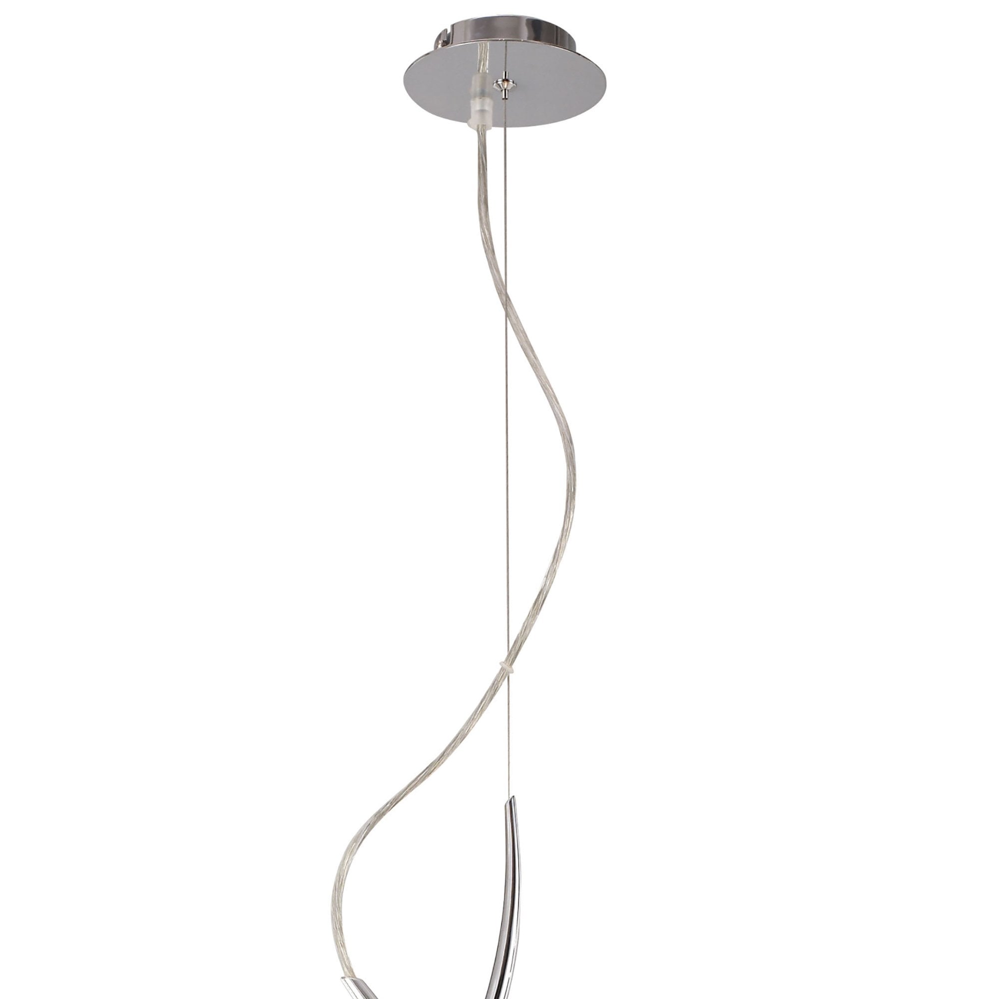 Mantra Eve 3 Light Pendant in Polished Chrome with Black Round Shade