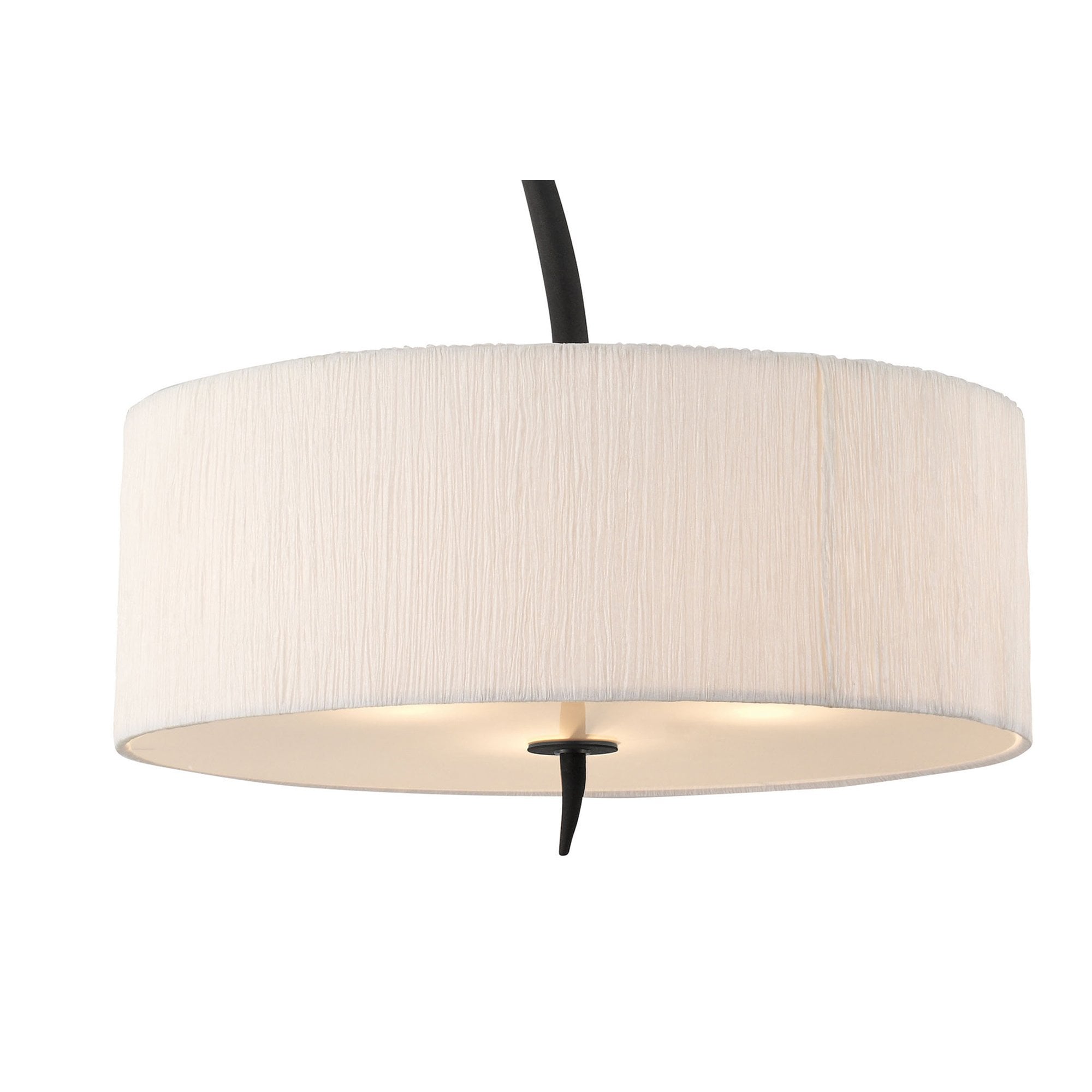 Mantra Eve 3 Light Pendant in Anthracite with White Round Shade