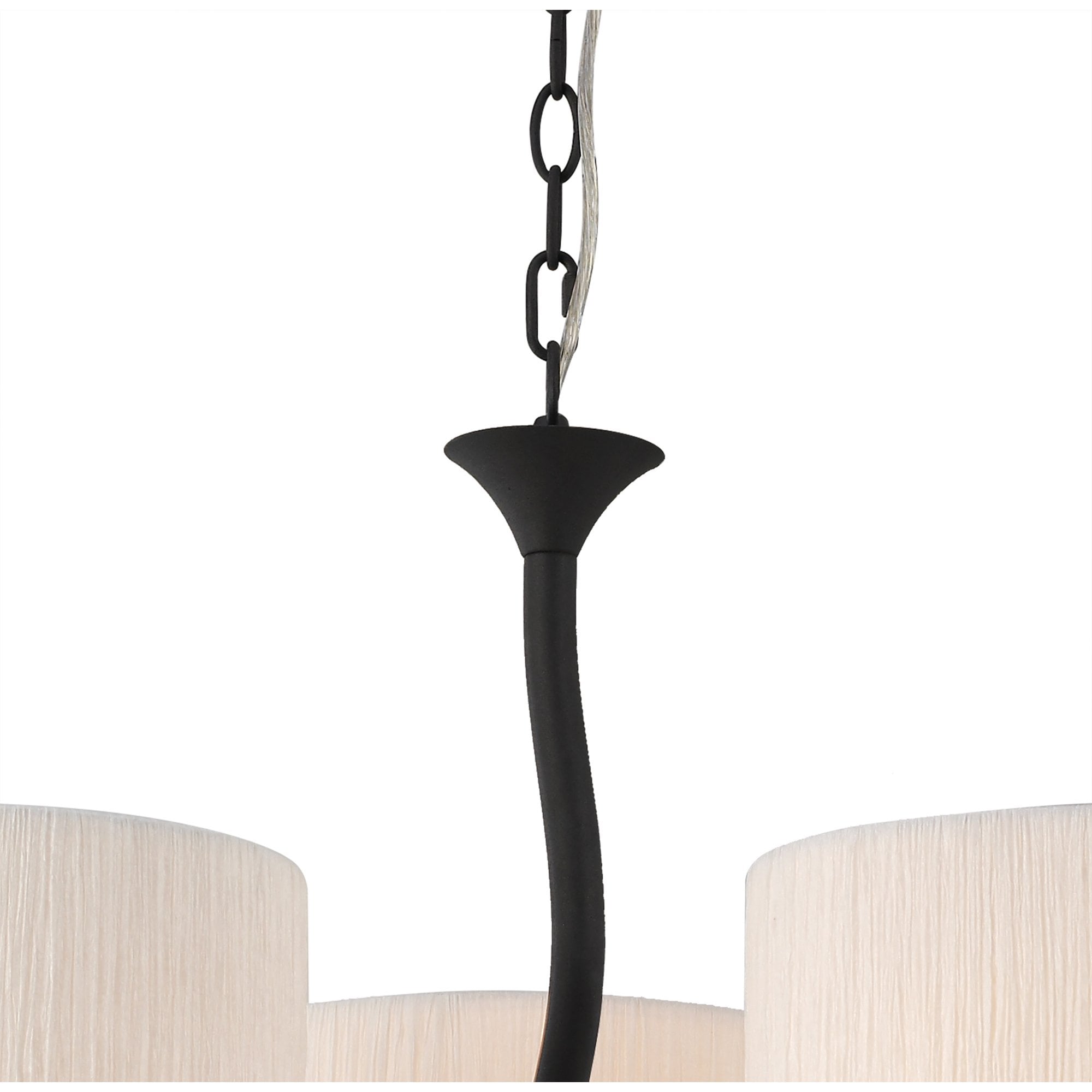 Mantra Eve 3 Arm 3 Light Pendant in Anthracite with White Round Shades