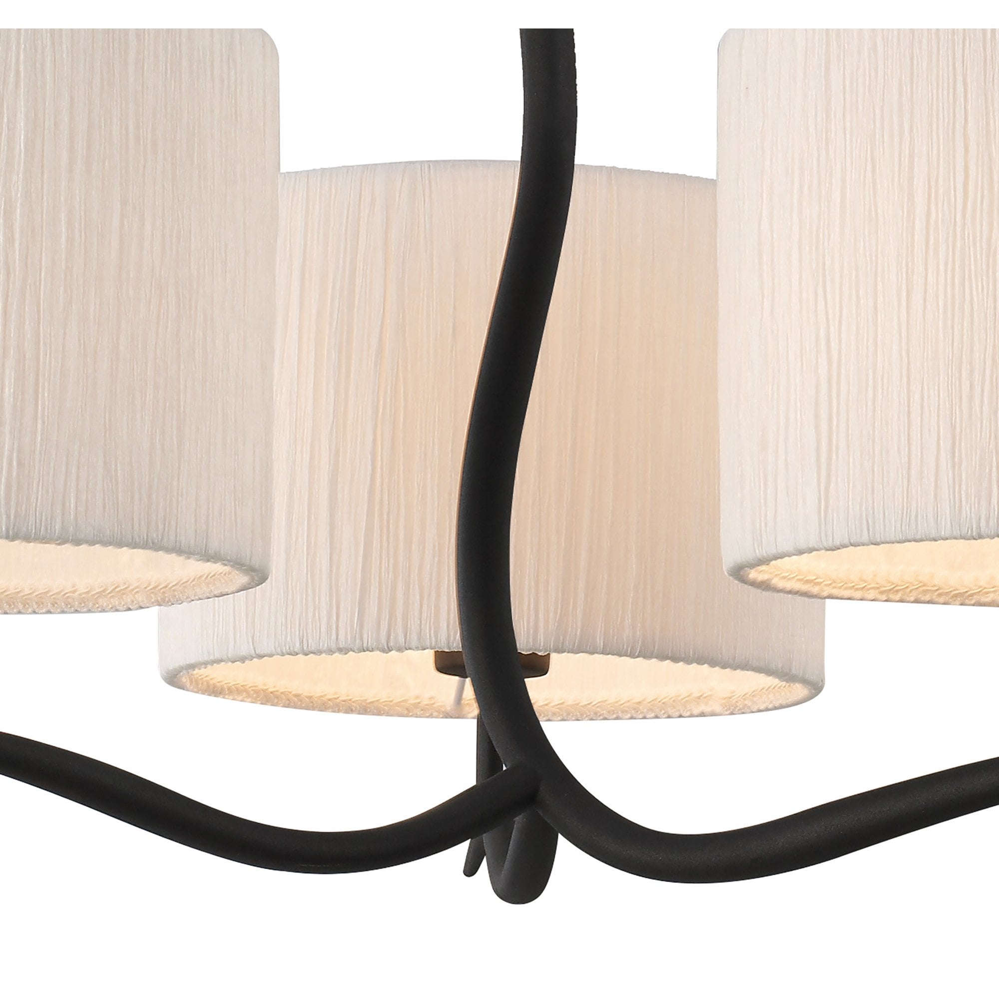 Mantra Eve 3 Arm 3 Light Pendant in Anthracite with White Round Shades