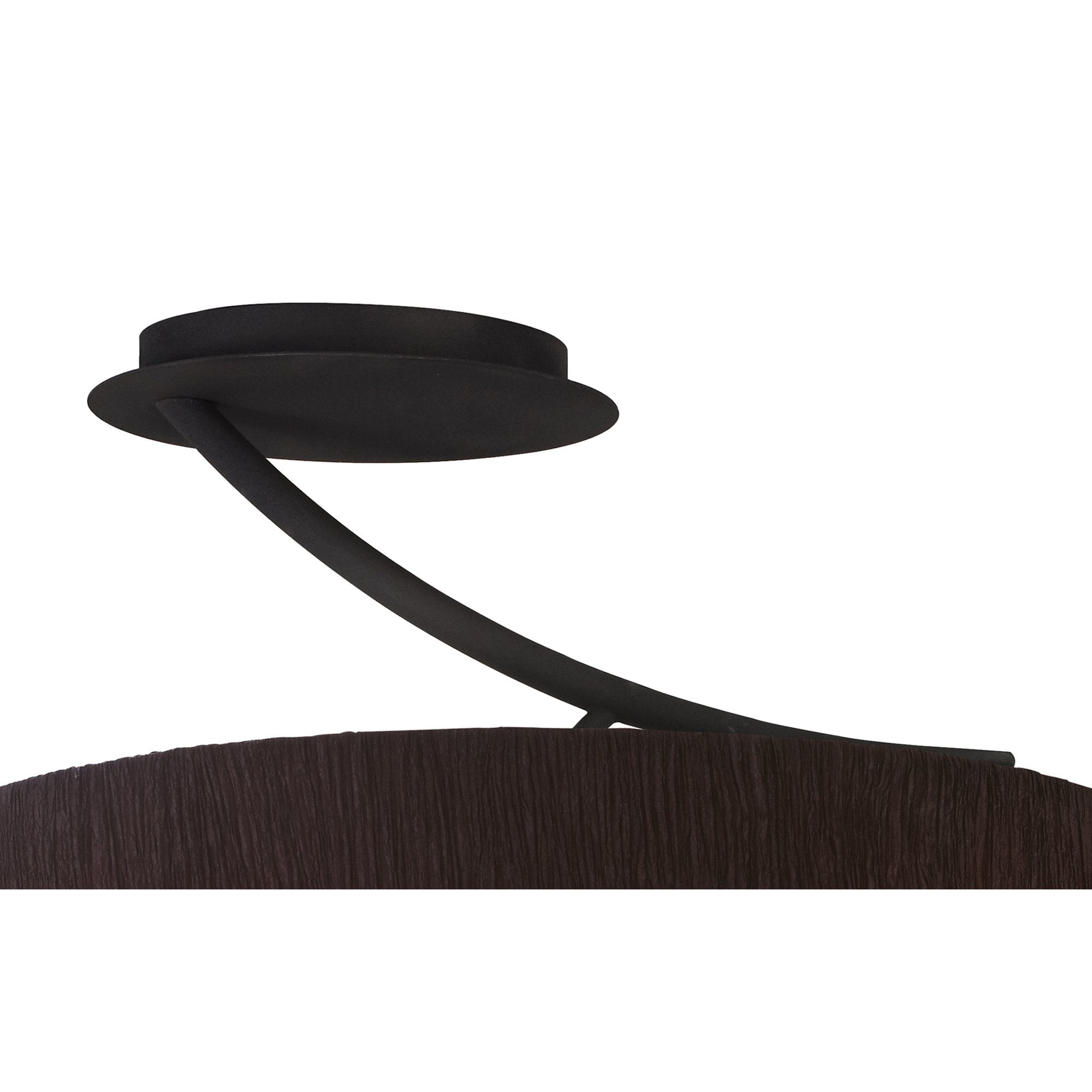 Mantra Eve 2 Light Semi Flush Ceiling fitting in Anthracite with Black Oval Shade