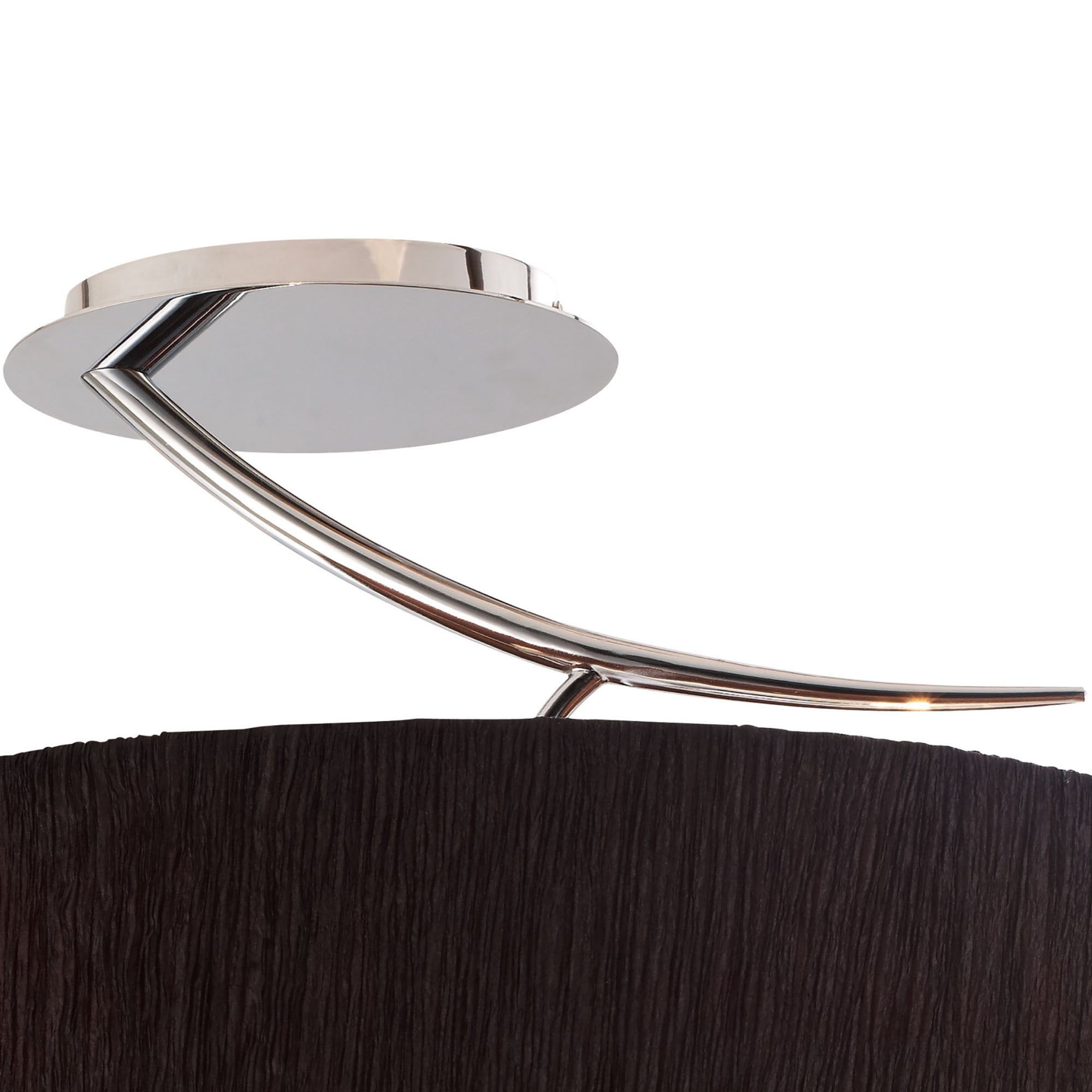 Mantra Eve 2 Light Semi Flush Ceiling Fitting in Polished Chrome with Black Oval Shade