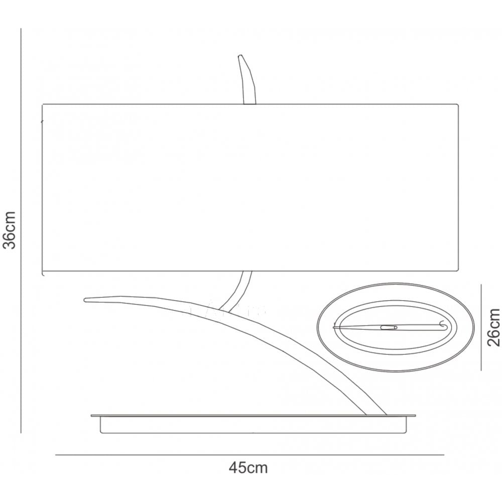 Mantra Eve 2 Light Small Table Lamp in Anthracite with White Oval Shade