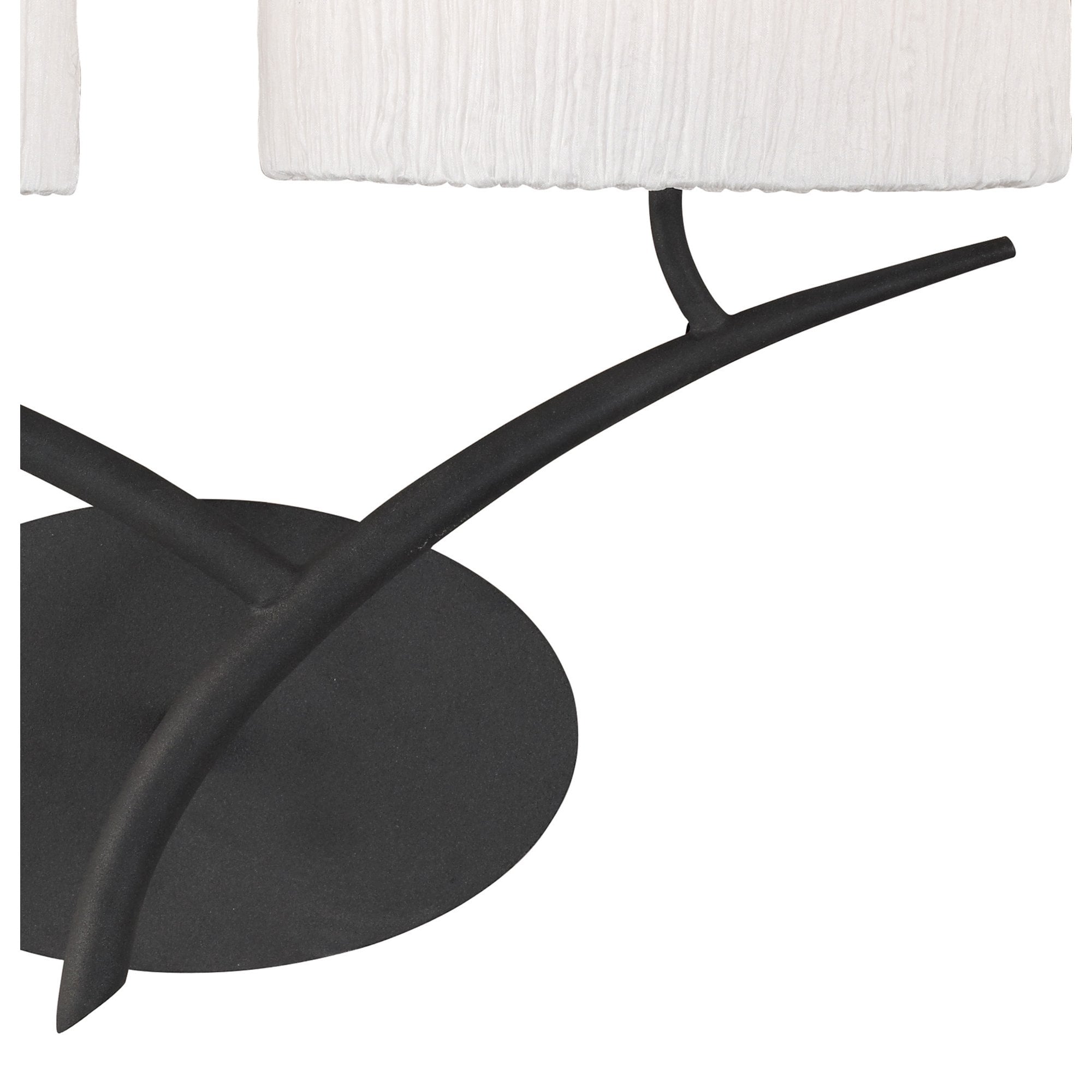 Mantra Eve 2 Light Switched Wall Fitting in Anthracite with White Oval Shades
