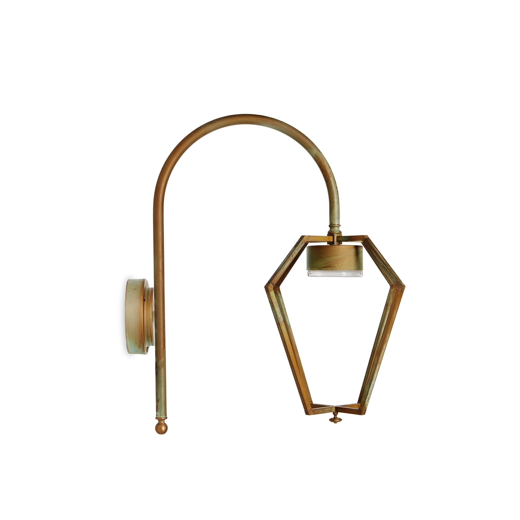 Moretti Luce Gemstone LED Outdoor Wall Lamp - Aged Brass Copper-Coloured