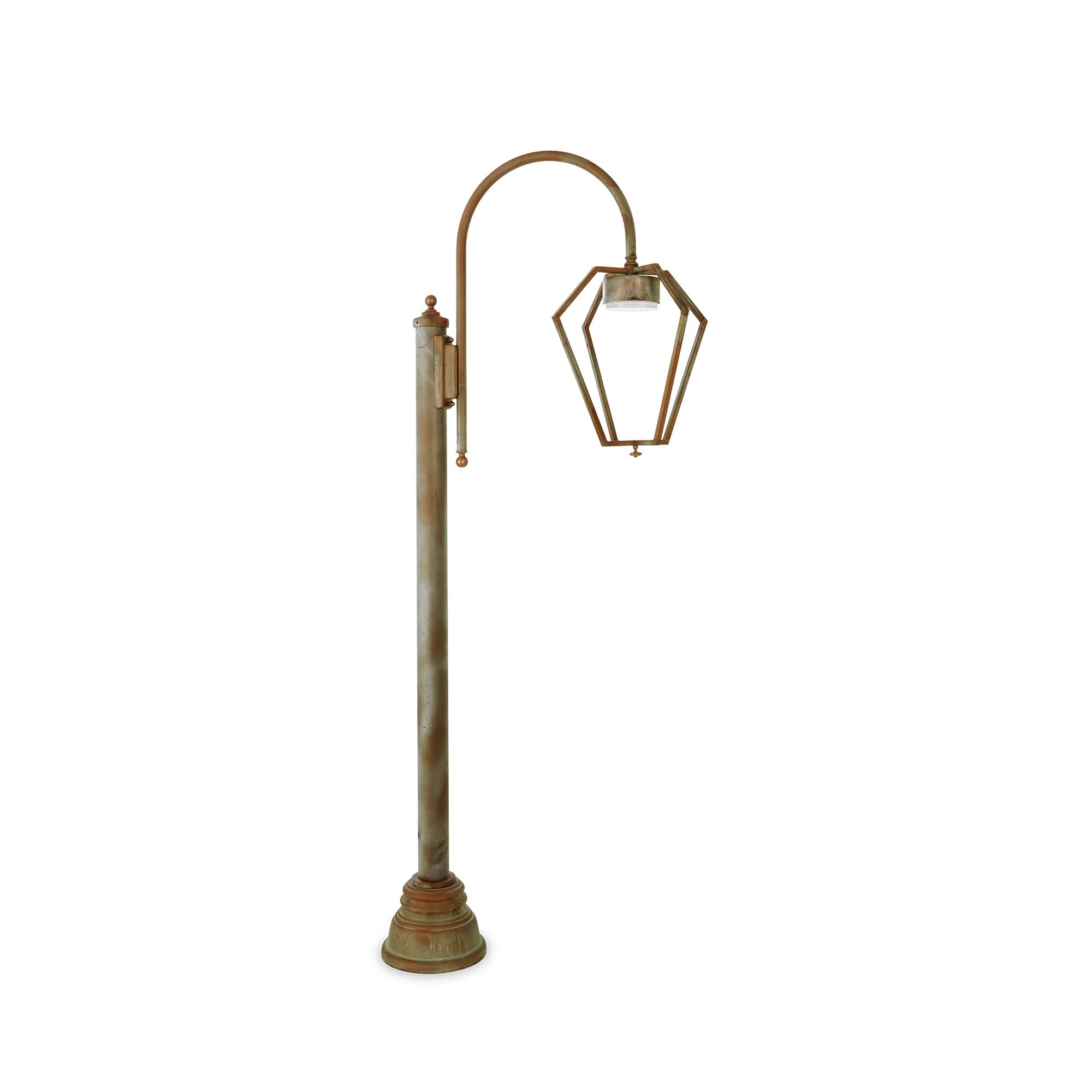 Moretti Luce Gemstone LED Outdoor Bollard - Aged Brass Copper-Coloured