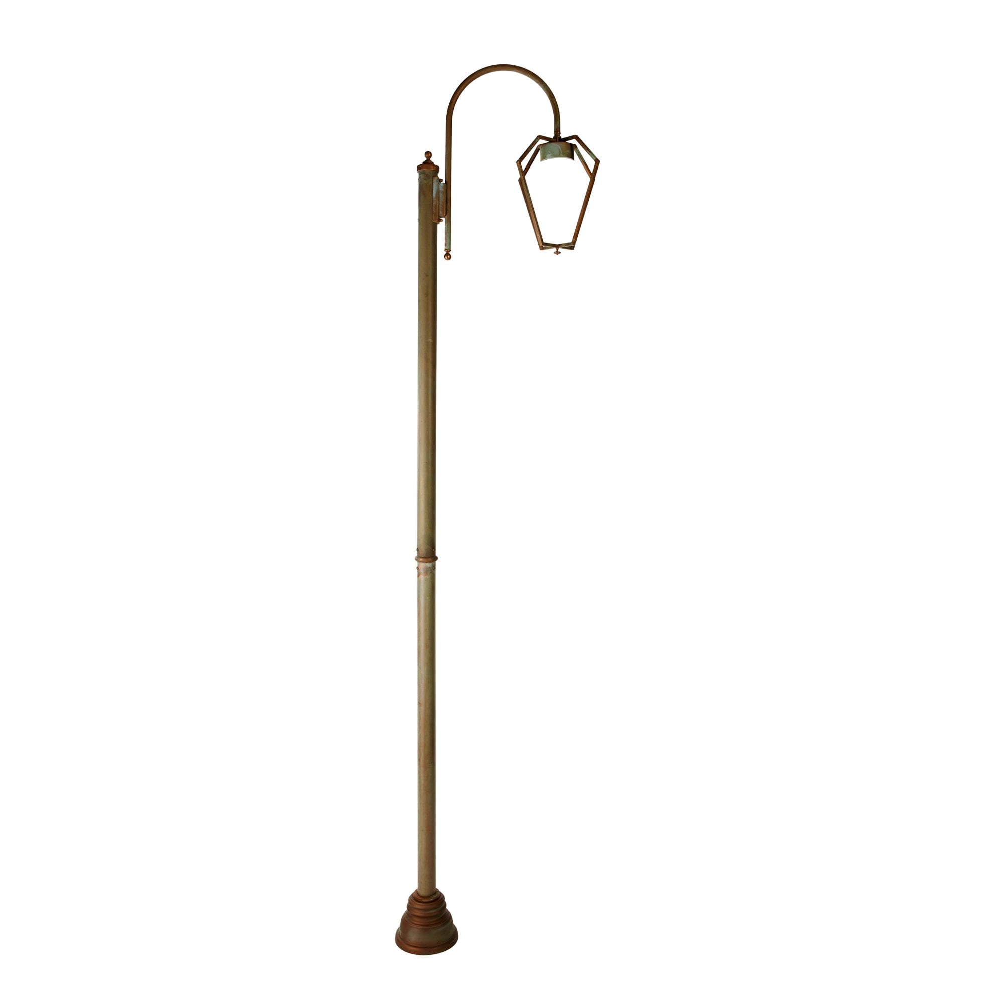 Moretti Luce Gemstone Single LED Outdoor Pole - Aged Brass Copper-Coloured
