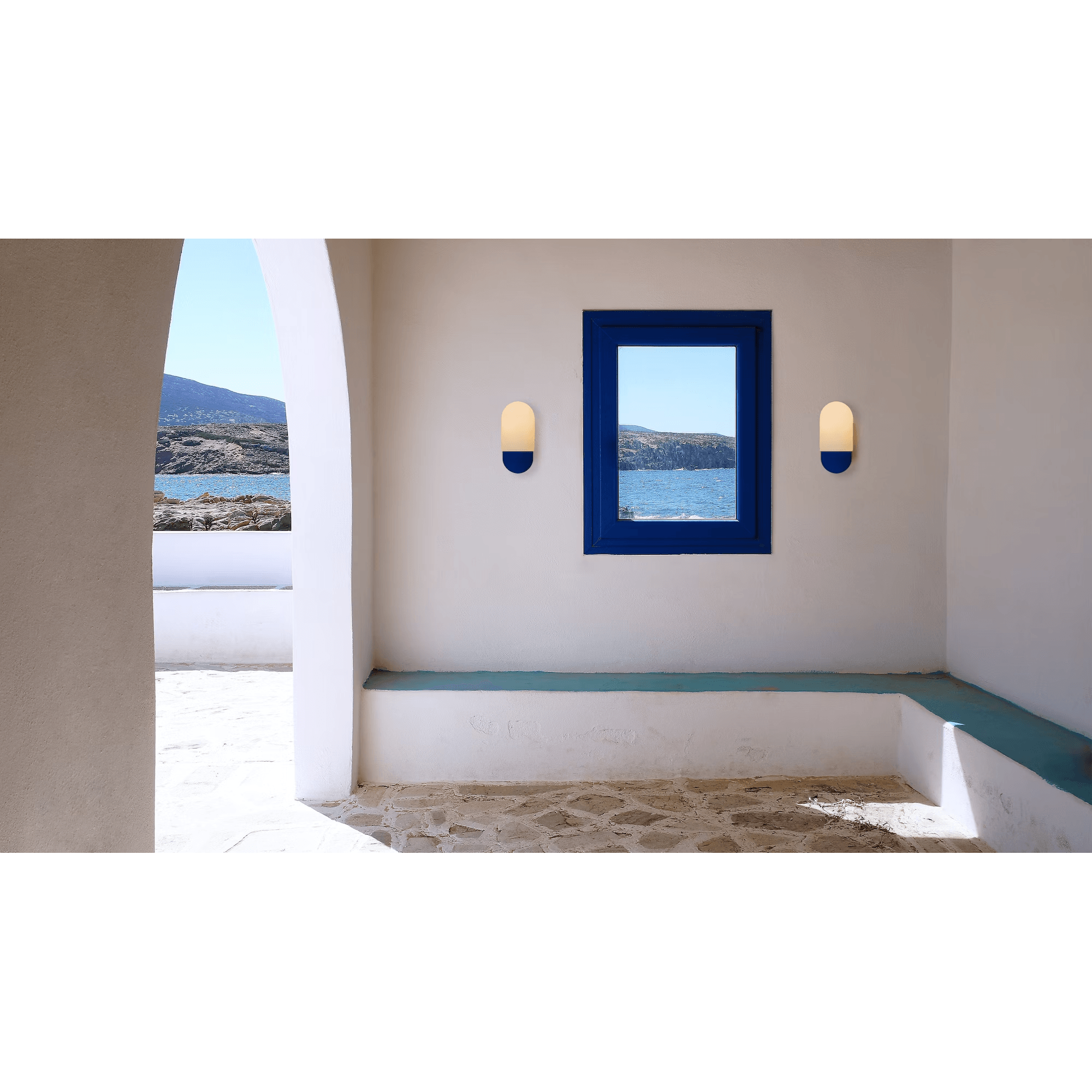 Schwung Odyssey Santorini Small Single Wall Sconce Light - Opal Mat Glass