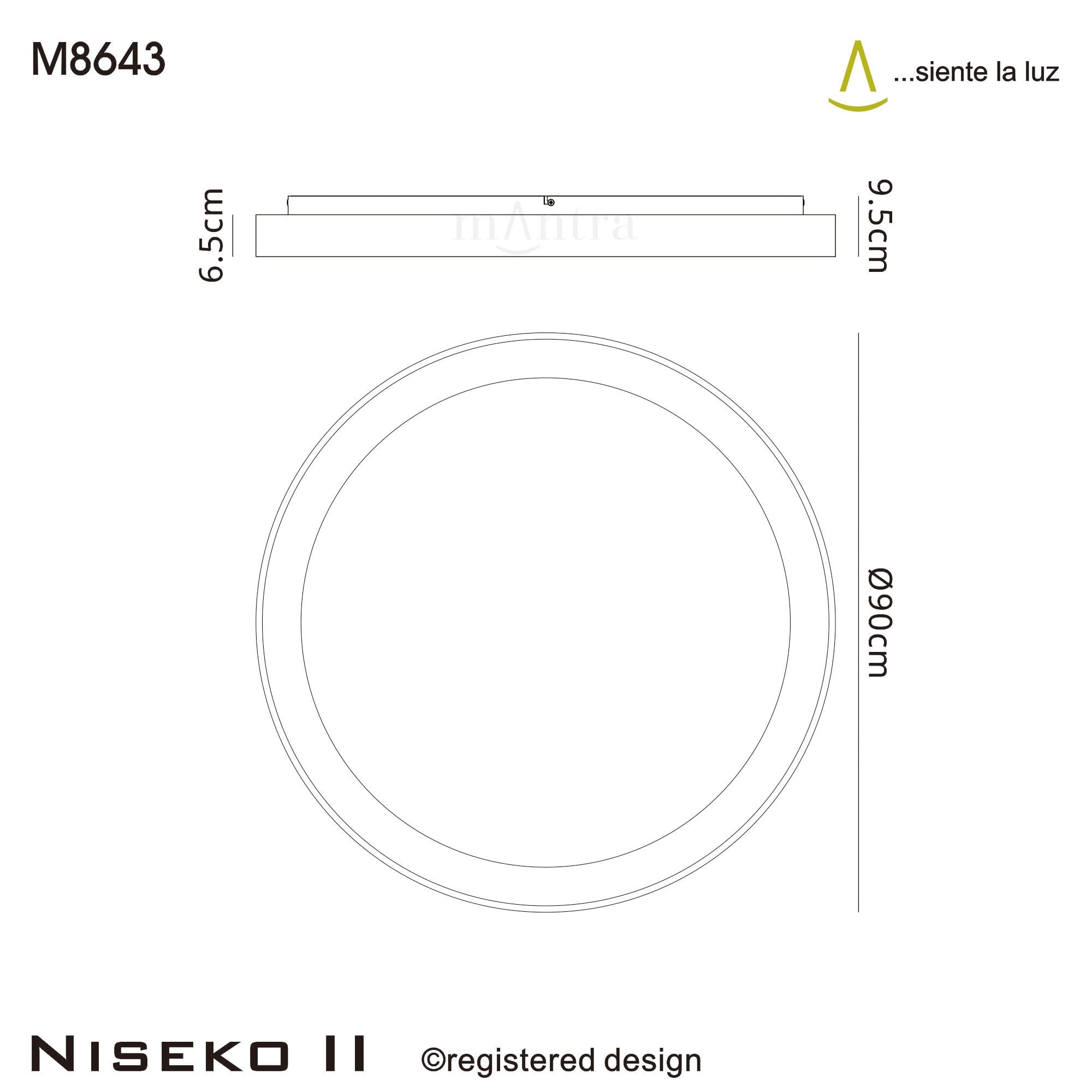 Mantra Niseko II 90cm Ring Ceiling Light - Wood