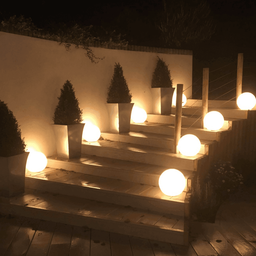Stone Globe Spherical Garden Light - Sandstone - Low Voltage