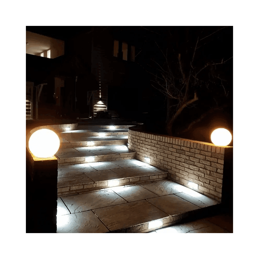 Stone Globe Spherical Garden Light - Bath Stone - Low Voltage