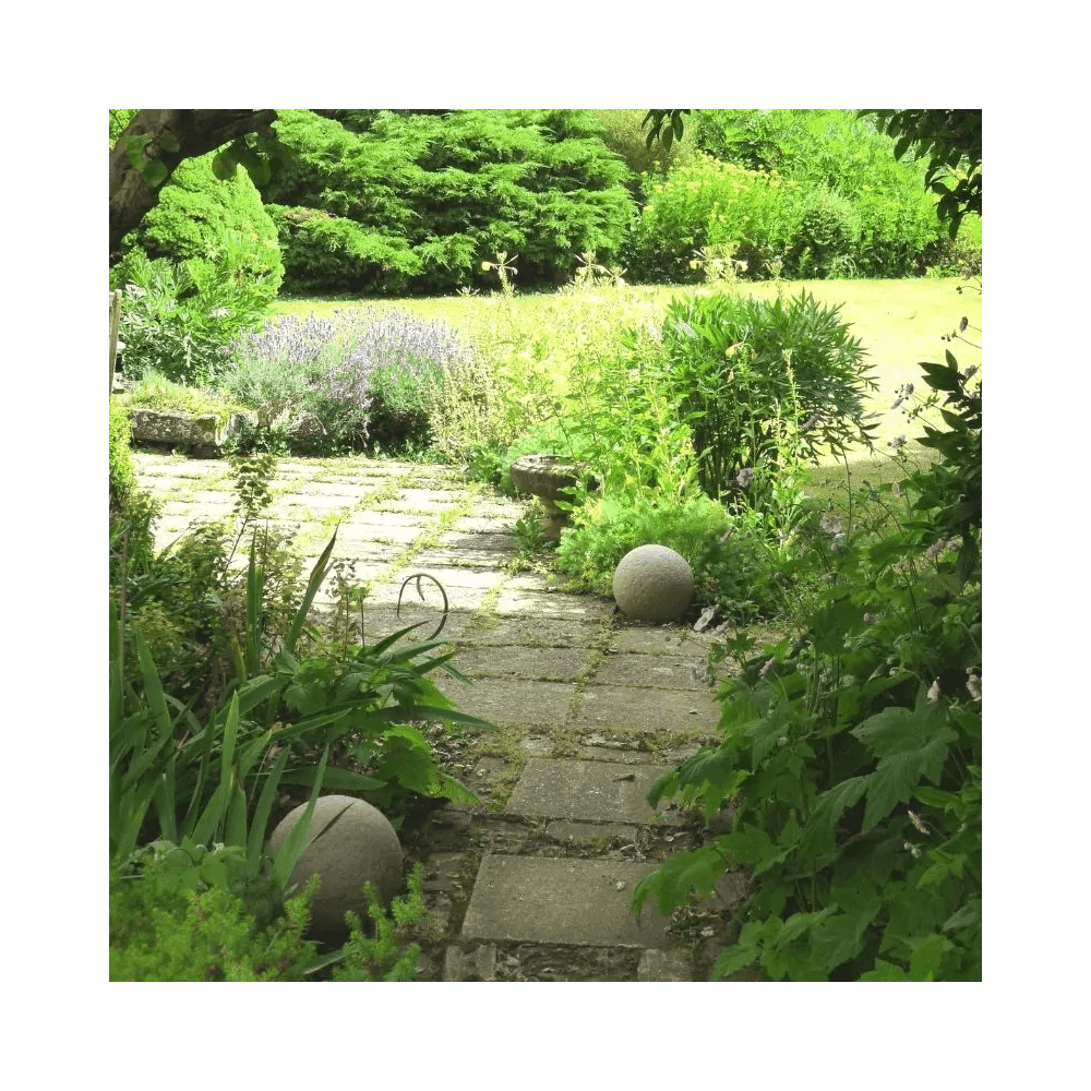 Stone Globe Spherical Garden Light - Weathered Stone - Low Voltage